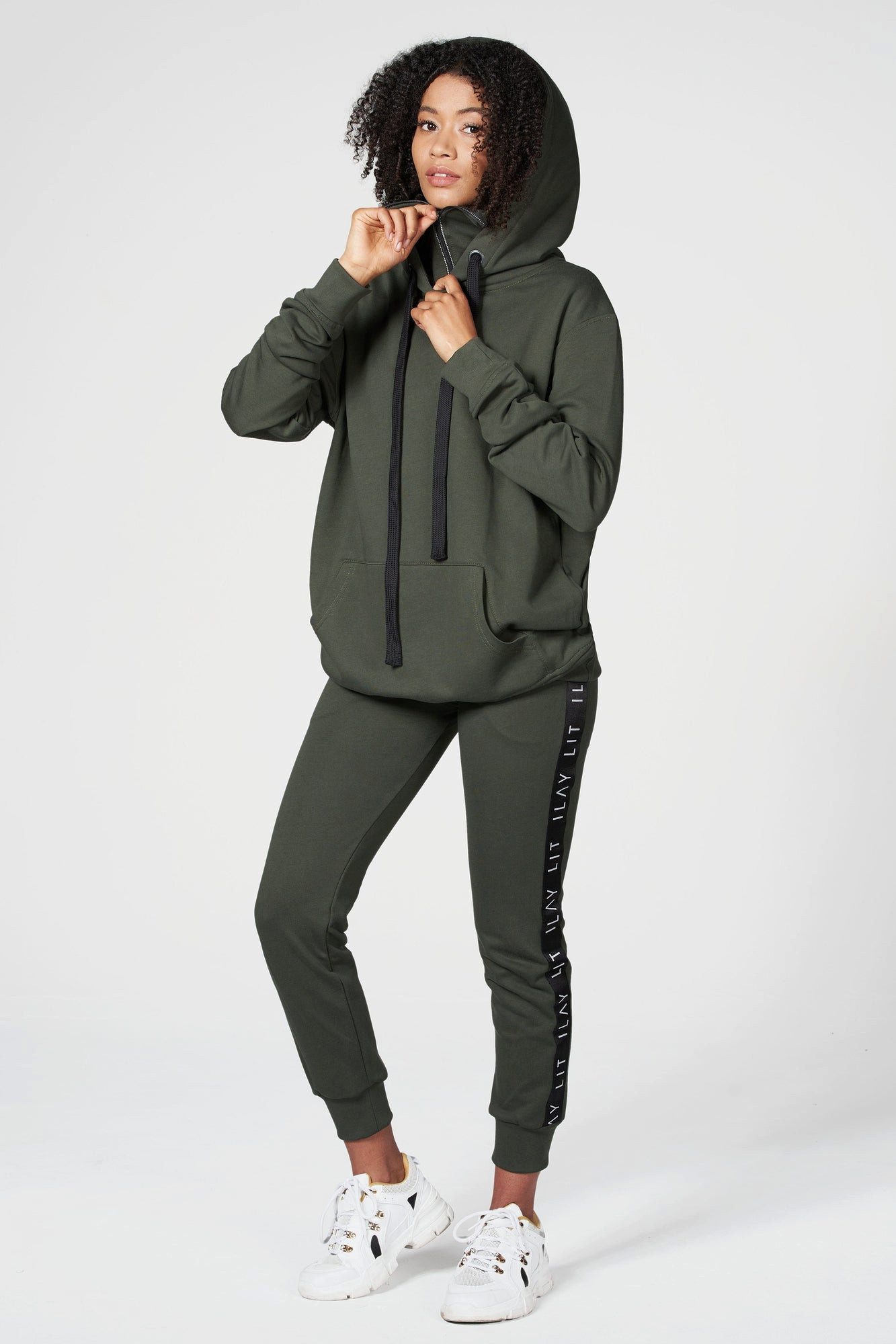 Hoodie Mask Hoodie mit Face Cover & Kapuze - Unisex techwear Hoodie Olive