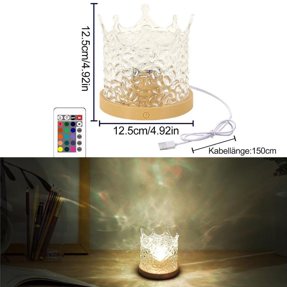 QUBEBU LED Nachtlicht RGB Wasserwellen Kristall Projektorlicht, Wave Lamp, günstig online kaufen