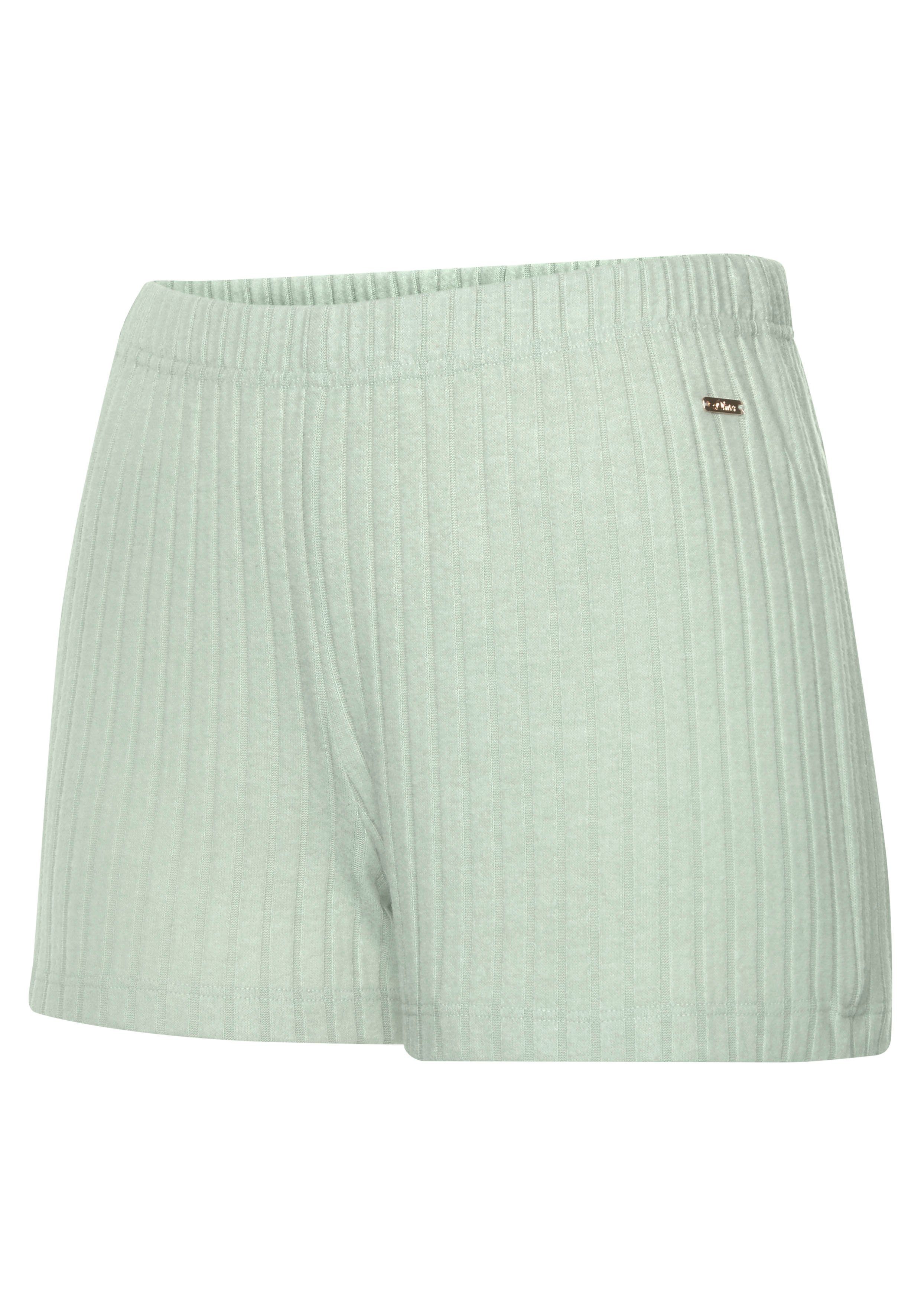 s.Oliver aus mint Relaxshorts nachhaltigem Rippstrick, Loungeanzug