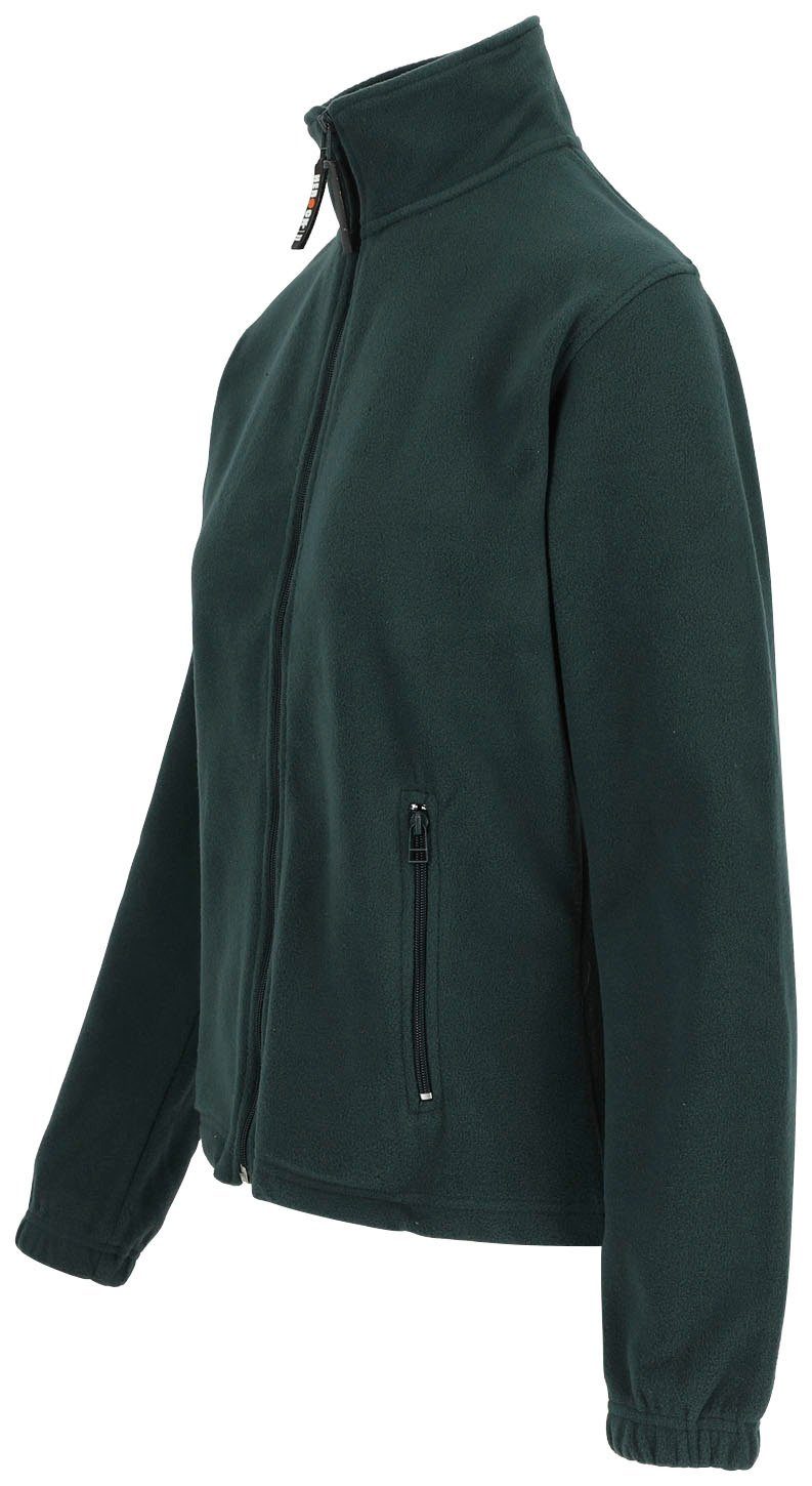 warm, langem Fleece angenehm Fleecejacke grün Reißverschluss, Mit leicht Herock und Seitentaschen, Deva Jacke 2 Damen