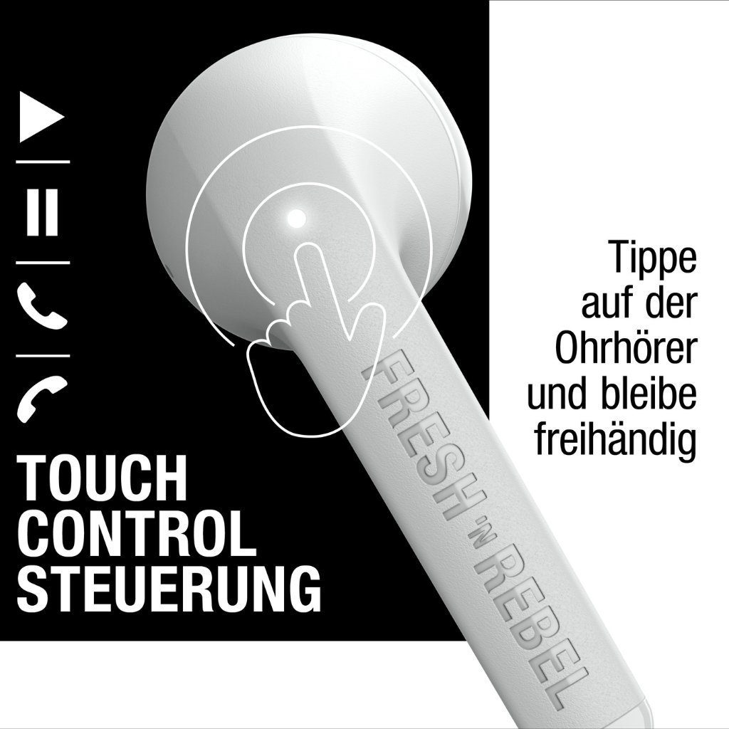 Fresh´n Rebel Twins (Dual-Master-Funktion, Grey Core Kopfhörer Ice Auto-Kopplung) Touch-Control-Steuerung