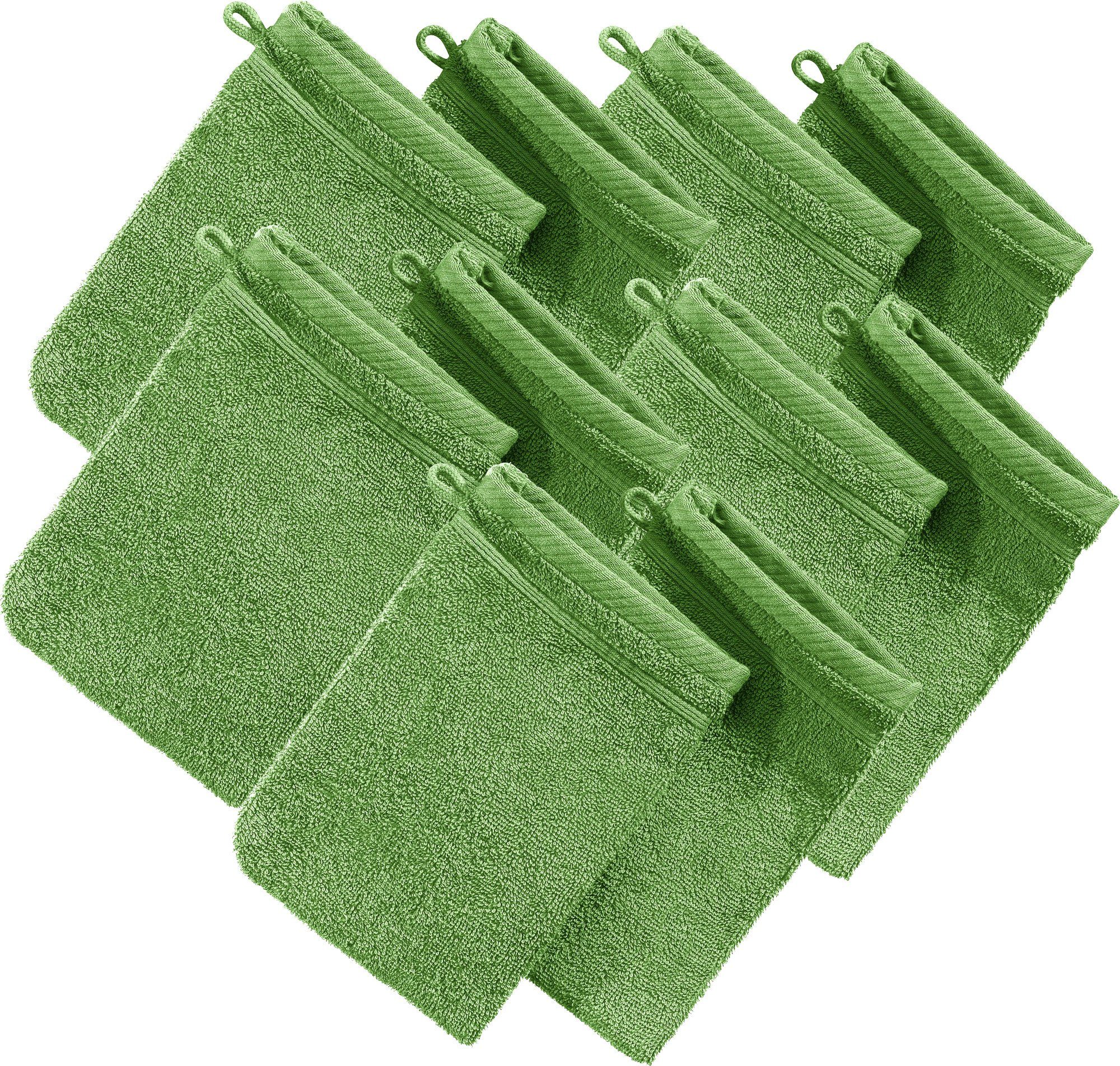 Erwin Müller Waschhandschuh Waschhandschuh "Heidelberg" 10er-Pack, Frottier, Walk-Frottier Uni