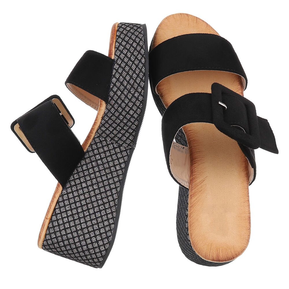 Ital-Design Modische Plateau-Sandalen mit verstellbarer Schnalle günstig online kaufen