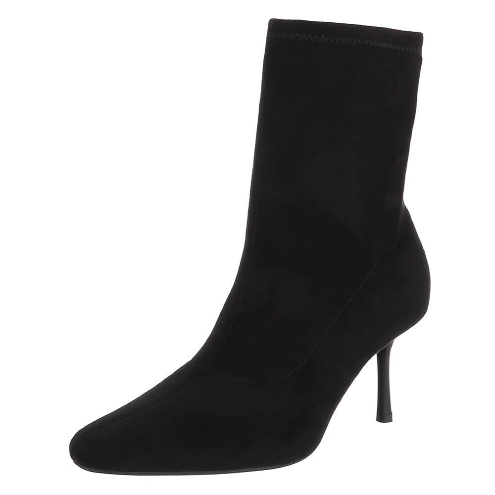 Ital-Design Damen Stiefelette mit High Heel und Sockendesign High-Heel-Stiefelette (92214123) Pfennig-/Stilettoabsatz Stiefeletten in Schwarz