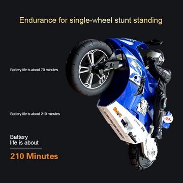 XDeer RC-Motorrad Drahtlose Fernbedienung RC Motorrad mit Sound und Licht Effekt, Driftmotorrad,Sechs-Achsen Balance Rennmotorrad/Stunt RC
