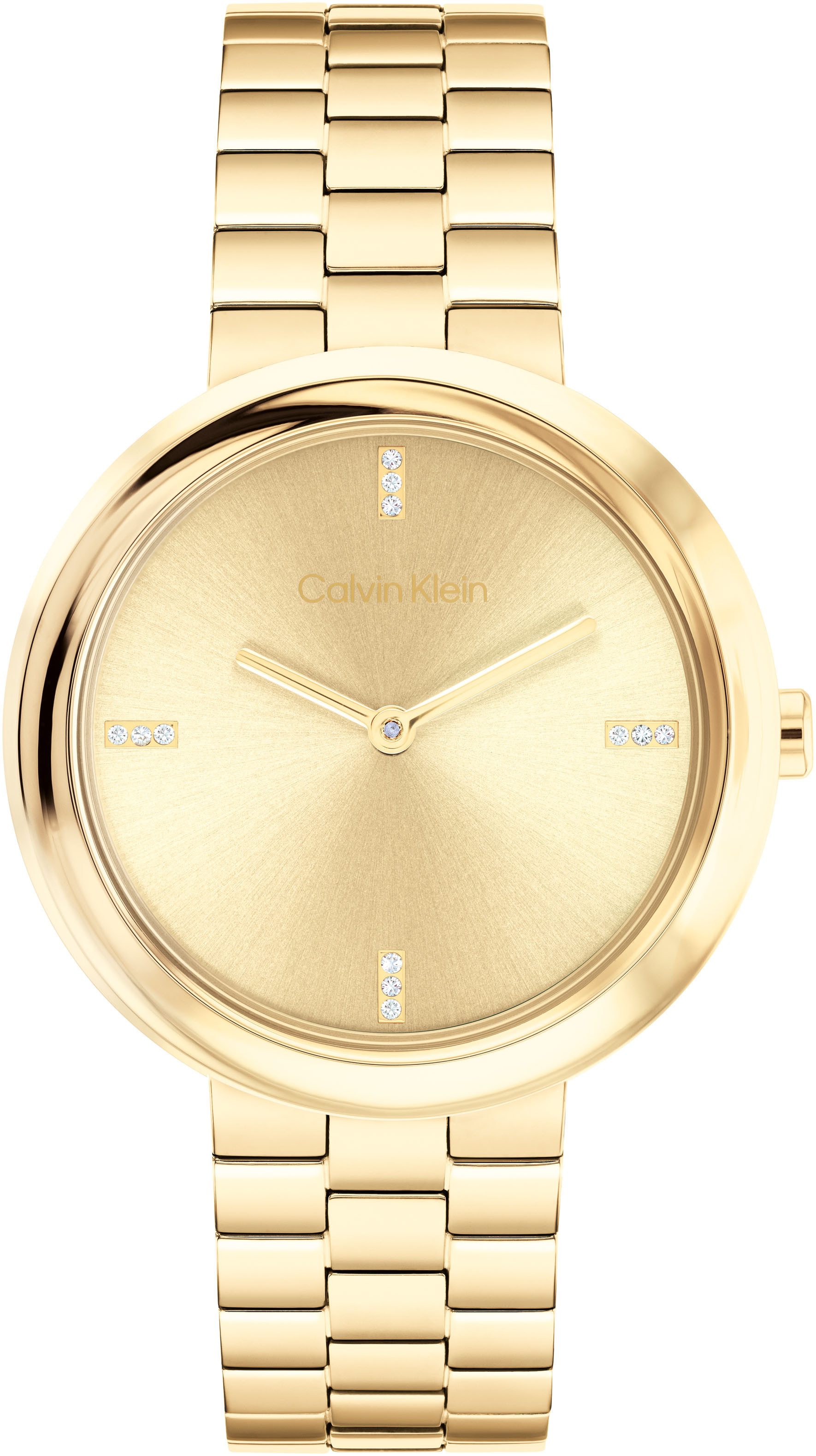 Calvin Klein Quarzuhr Twisted Bezel 25100094, Armbanduhr, Damenuhr, Edelsta günstig online kaufen
