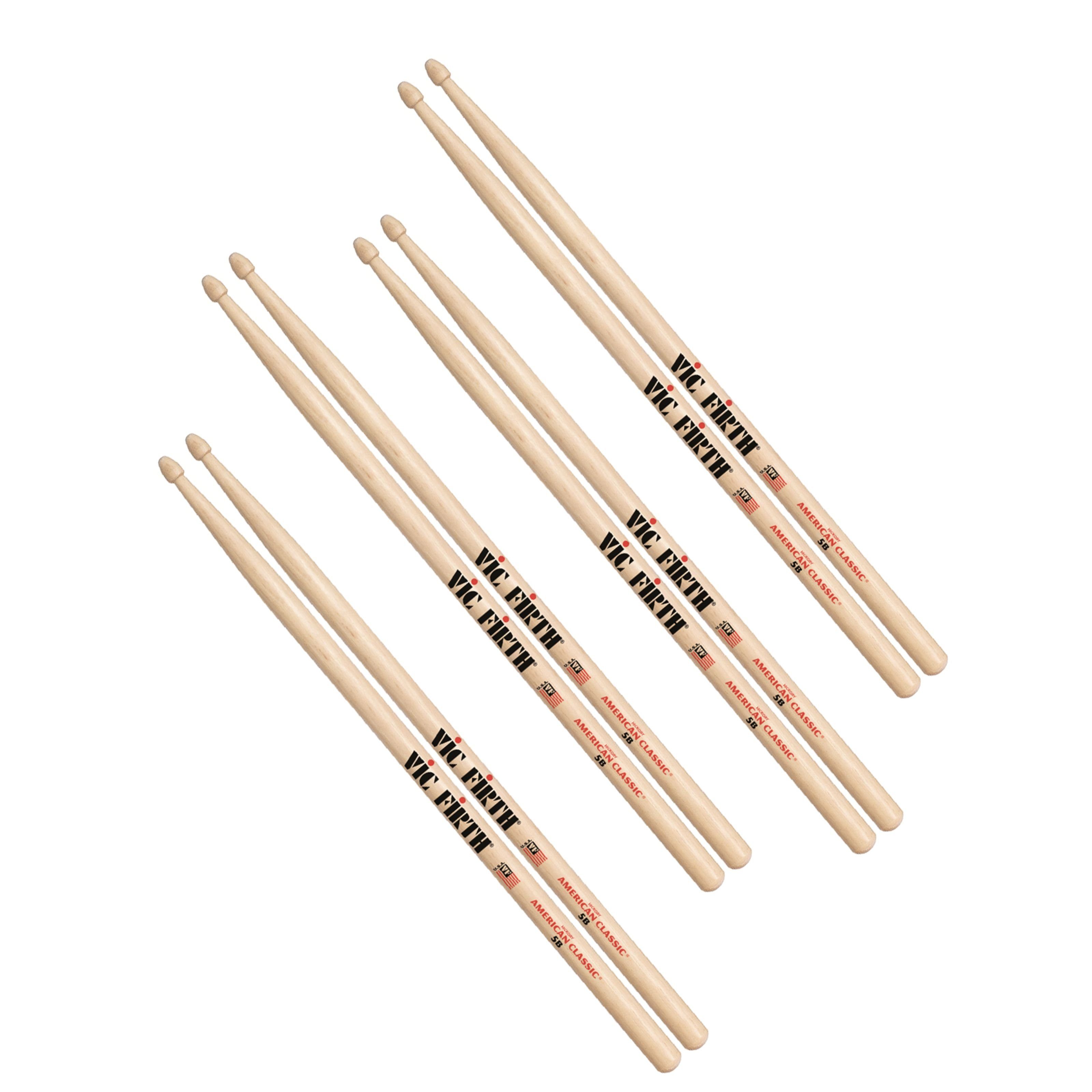 Vic Firth Drumsticks American Classic 5B Value Pack Drumstick Set