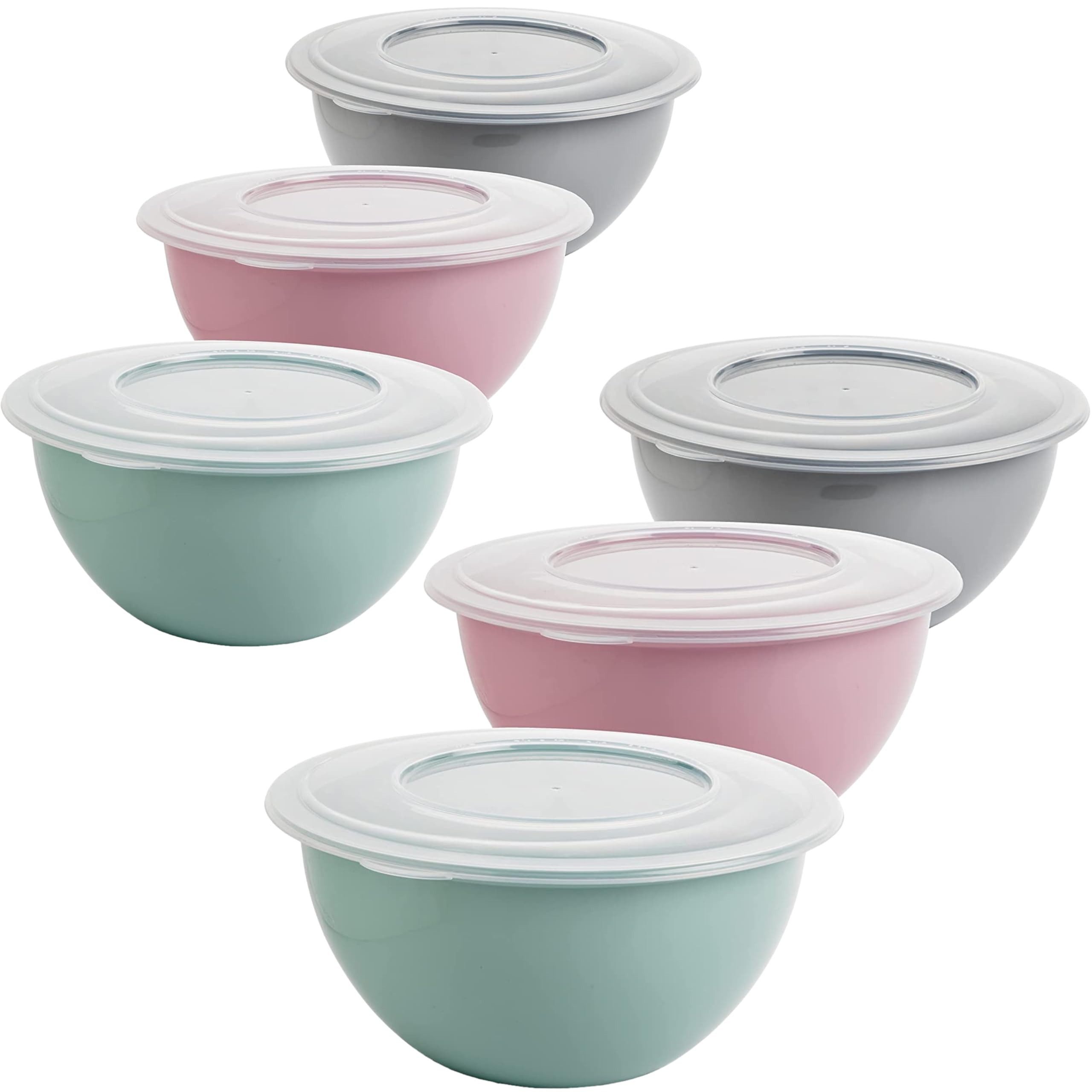 Centi Aufbewahrungsschüssel Schüssel mit Deckel Pastellfarben 6er-Set, Kunststoff, (6er-Set)