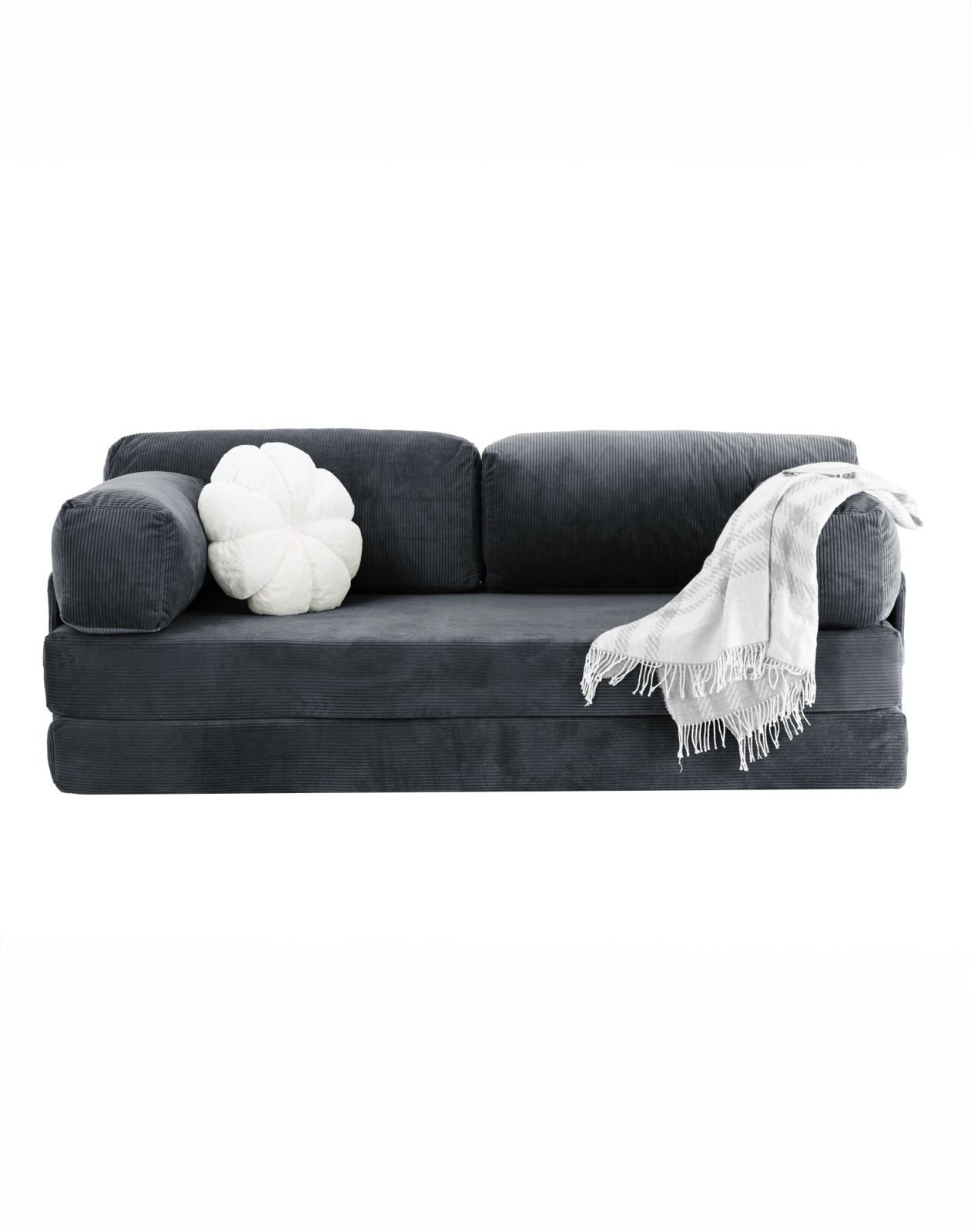 Wuuh Schlafsofa Teddy Sofa, Modulares Schlafsofa, Samt und Cord Teddy Sofa, 3-in-1 Design Samtstoff ergonomisch platzsparend