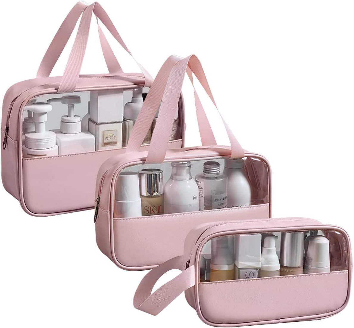 Coonoor Kosmetiktasche 3 Stück Wasserdicht PVC Kulturbeutel für Damen,Leich günstig online kaufen