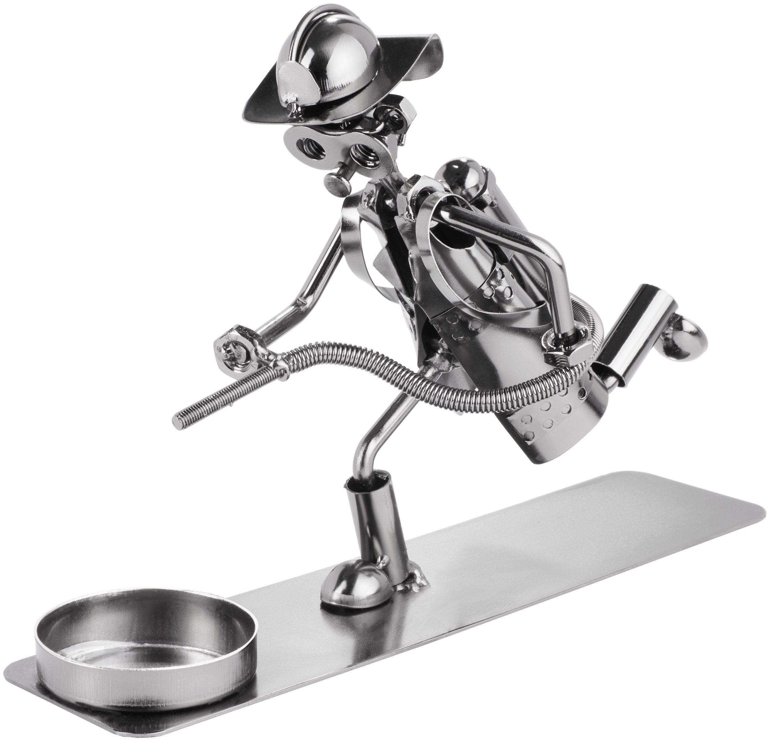 BRUBAKER Dekofigur Schraubenmännchen Feuerwehrmann mit Teelichthalter (1 St günstig online kaufen