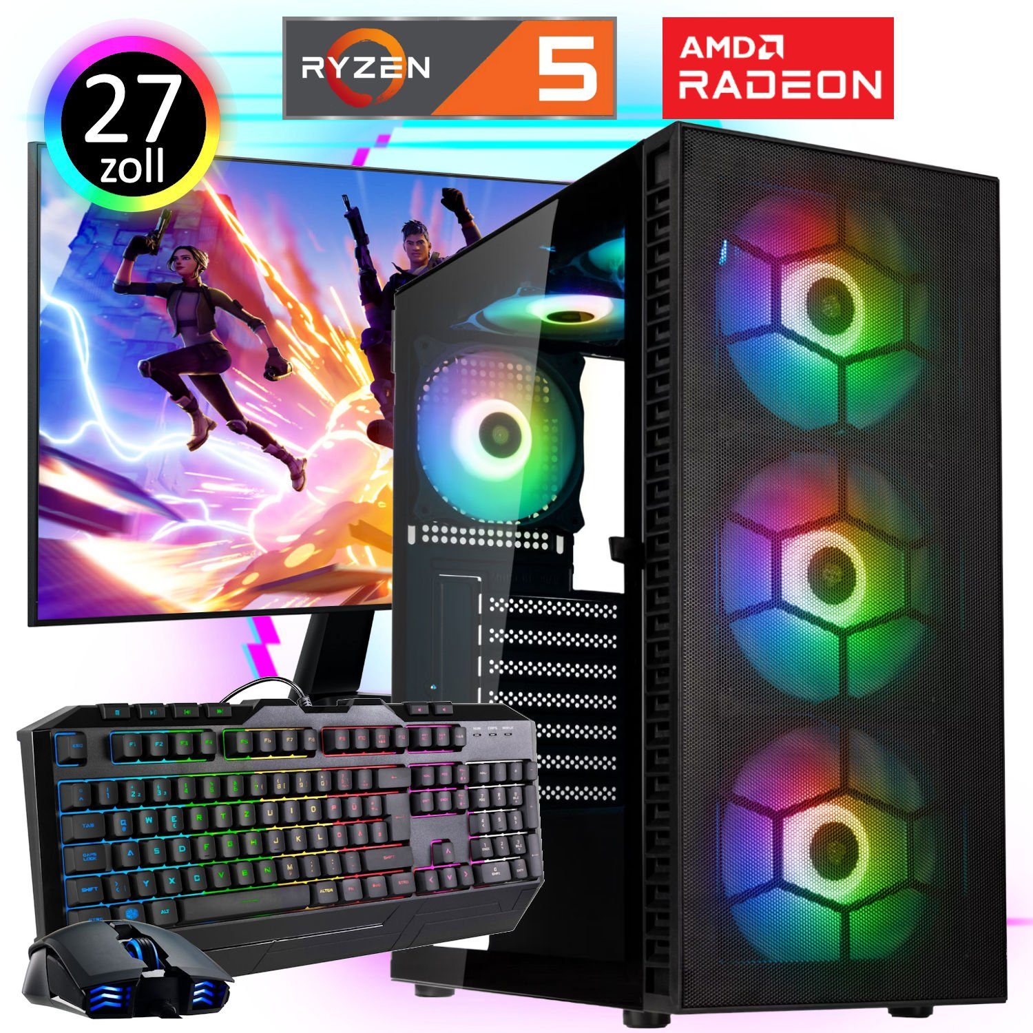 Meinpc Refresh 5600G Set V2 Gaming-PC-Komplettsystem (27,00", AMD Ryzen 5 5600G, Radeon Vega, 32 GB RAM, 500 GB SSD, Windows 11 Pro, Gaming, Gamer)