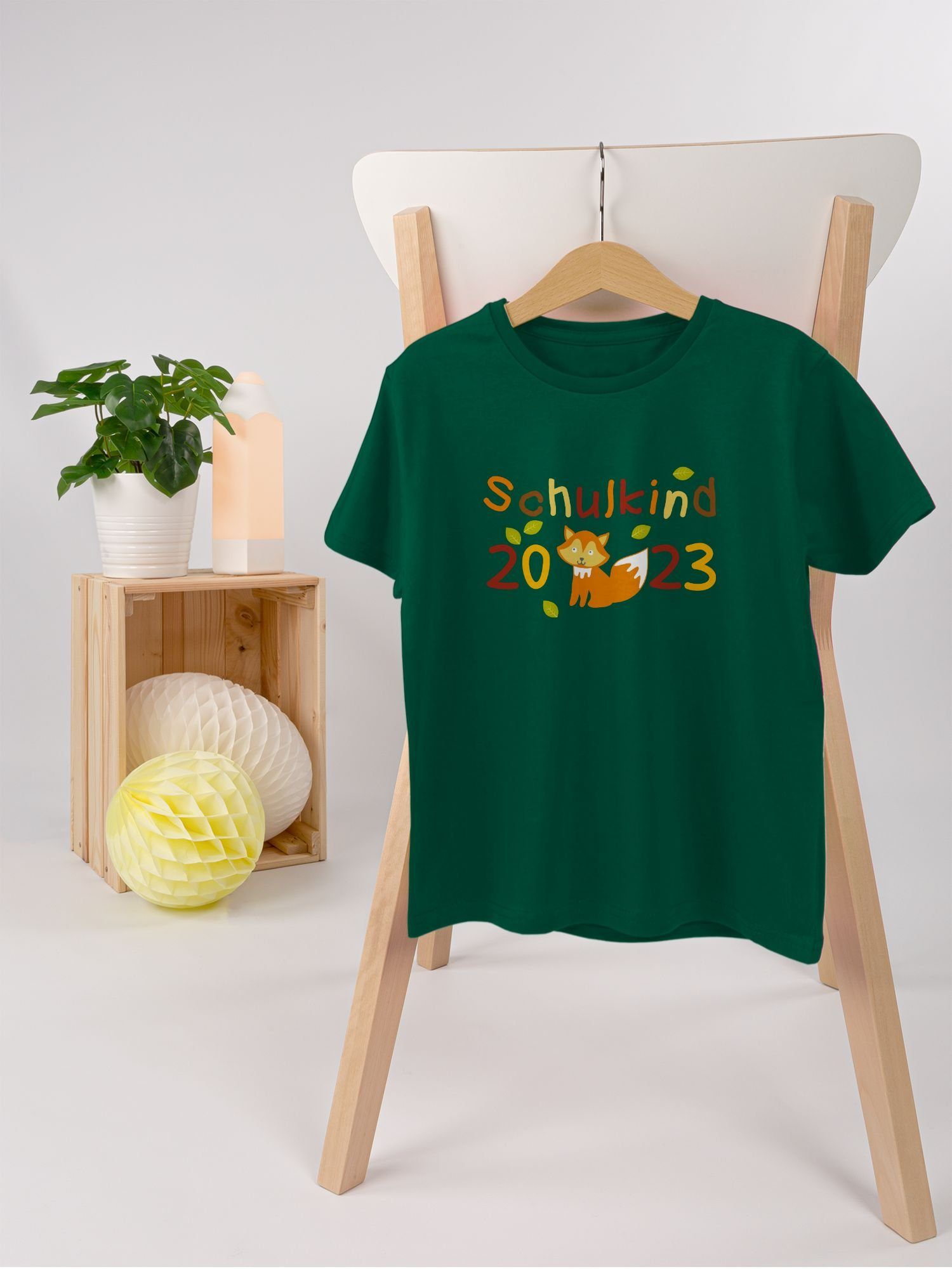 Tannengrün Junge Fuchs Einschulung Schulkind T-Shirt Schulanfang Shirtracer Geschenke 2023 3