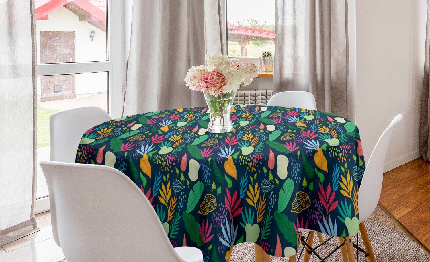 Dekoration, Abakuhaus Natur Abstrakt Abdeckung Küche Tischdecke Tischdecke Kreative Botanisch Kreis für Esszimmer