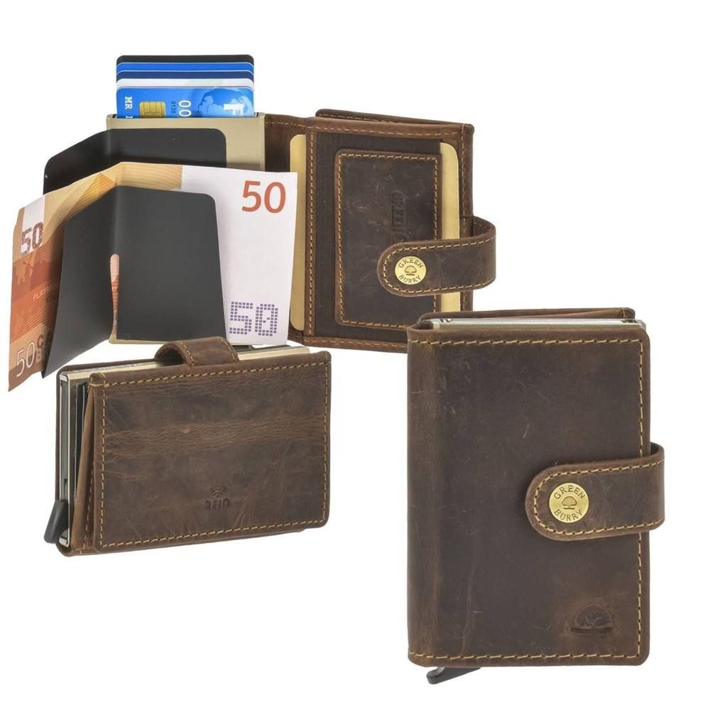 Geldbörse "Vintage" Kartenetui Leder Minibörse klein mit RFID Schutz (BOX)