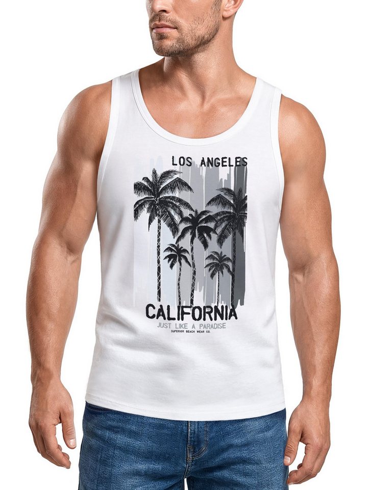 Neverless Tanktop Herren Tank-Top Los Angeles California USA Sommer Bedruckt Print mit Print