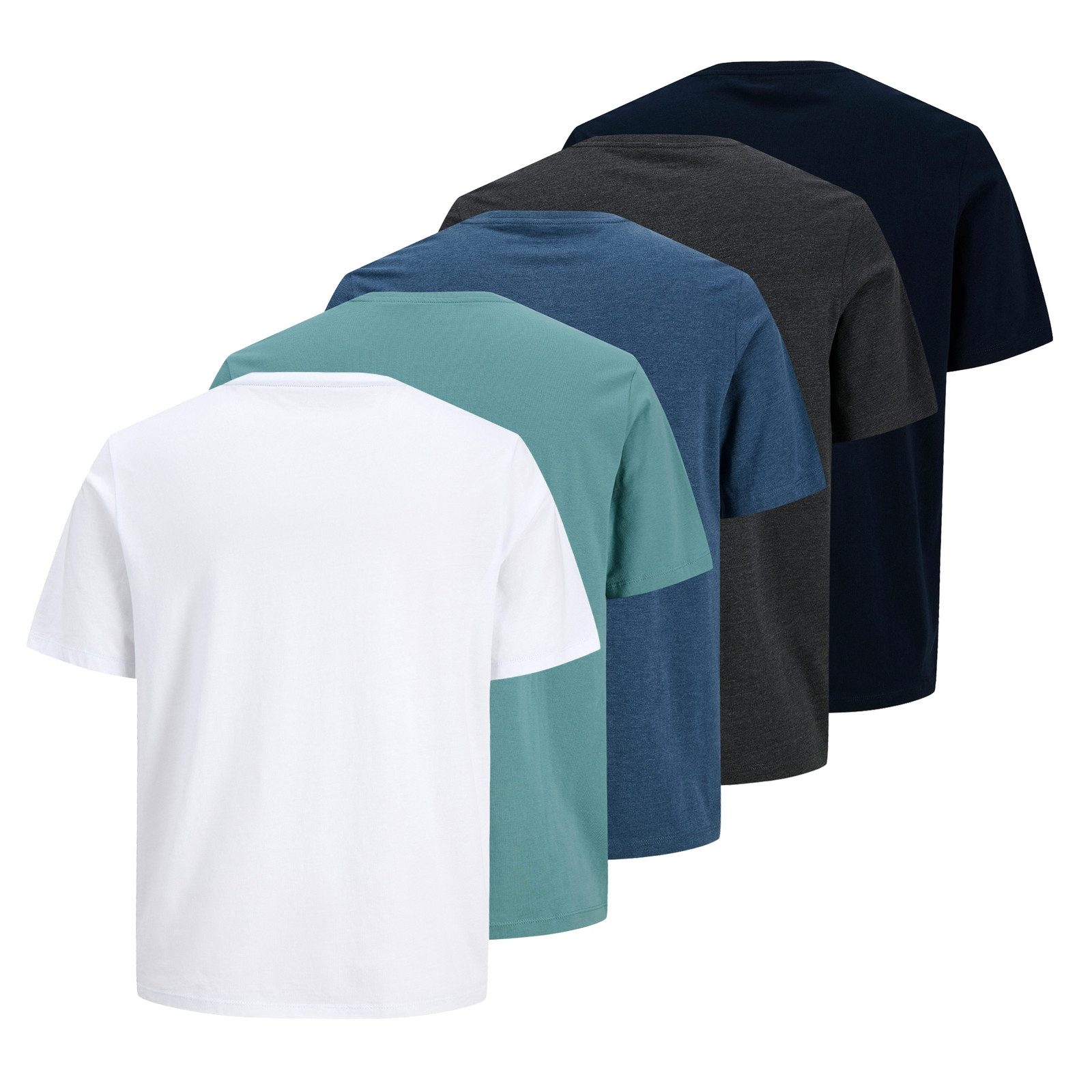 Jack & Jones T-Shirt 5er Pack Paulos Tee SS Crew Neck mit kleiner Stickerei günstig online kaufen