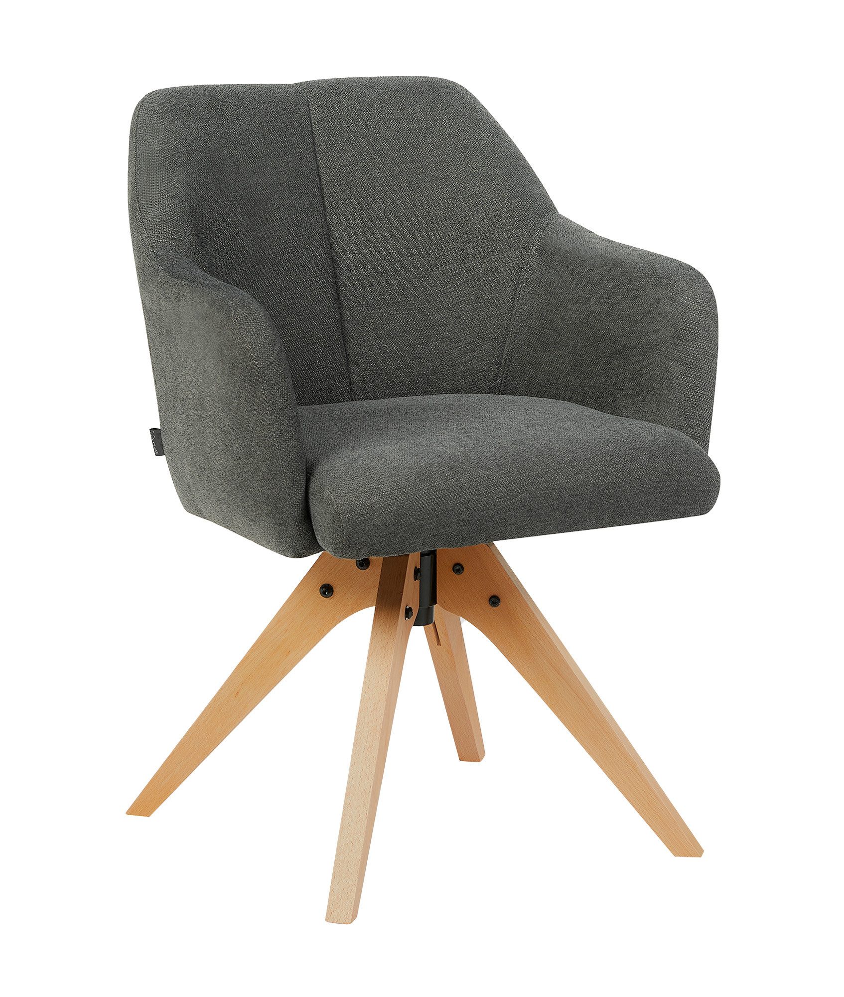 B&D home Polsterstuhl Daisy (1 St), drehbar, gepolstert mit Armlehnen, Holzbeine
