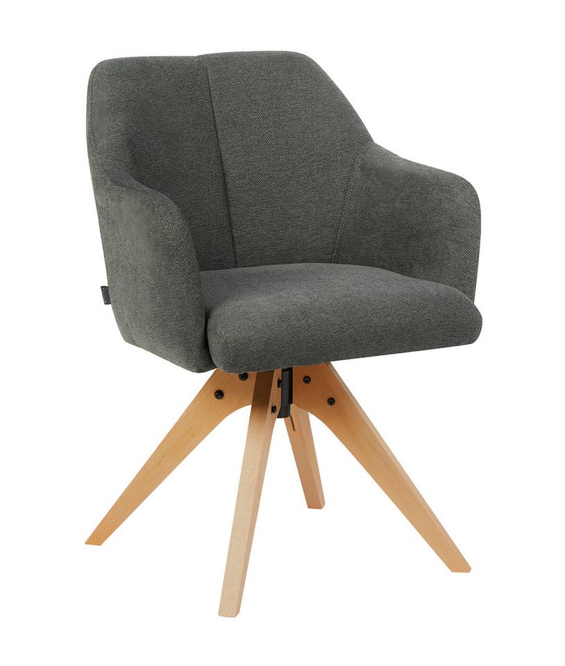 B&D home Polsterstuhl DAISY, Esszimmer Stuhl, Drehstuhl, Armlehnstuhl mit Drehfunktion (1 St), 360° drehbar, gepolstert, Gestell in Metall oder Holz zur Auswahl