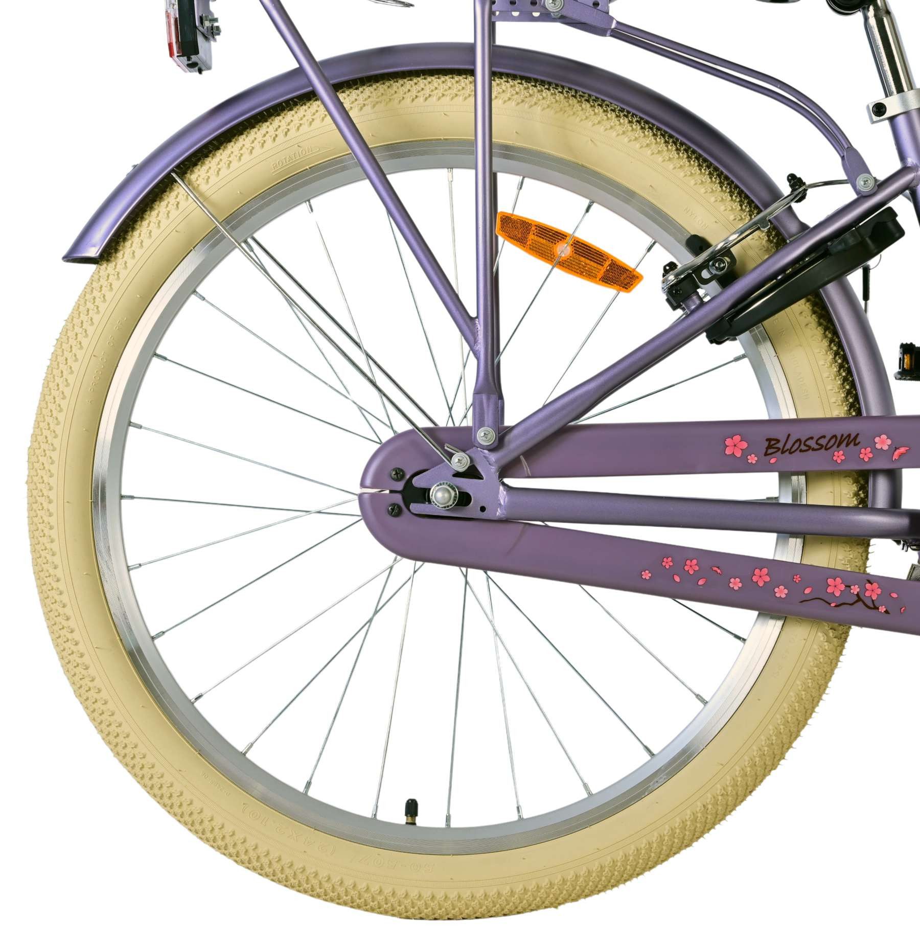 Volare Kinderfahrrad Volare Blossom Kinderfahrrad für Mädchen - 24 Zoll in Lila, Geschlossener Kettenschutz, höhenverstellbarer Lenker