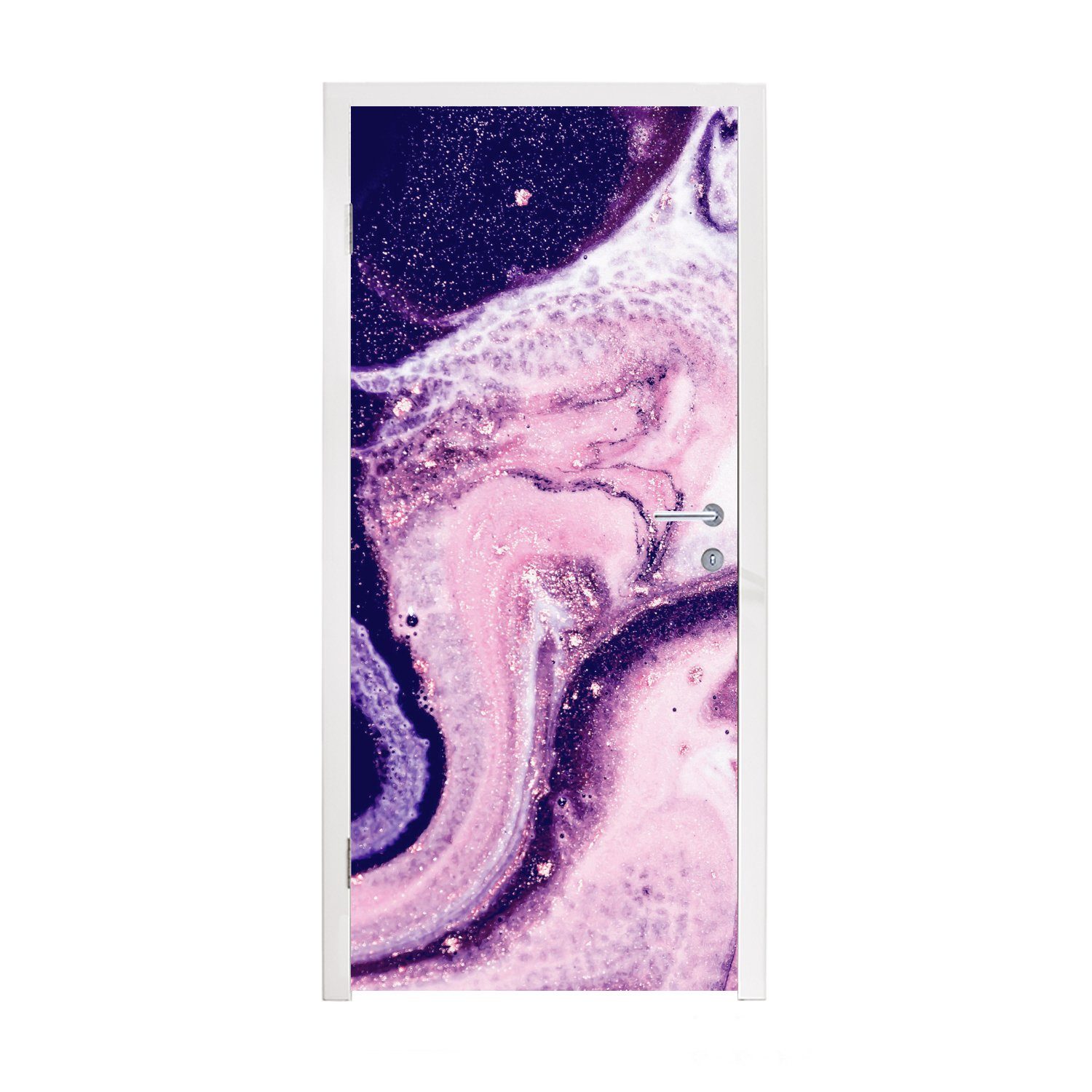 MuchoWow Türtapete Marmor - Glitzer - Chic, Matt, bedruckt, (1 St), Fototapete für Tür, Türaufkleber, 75x205 cm