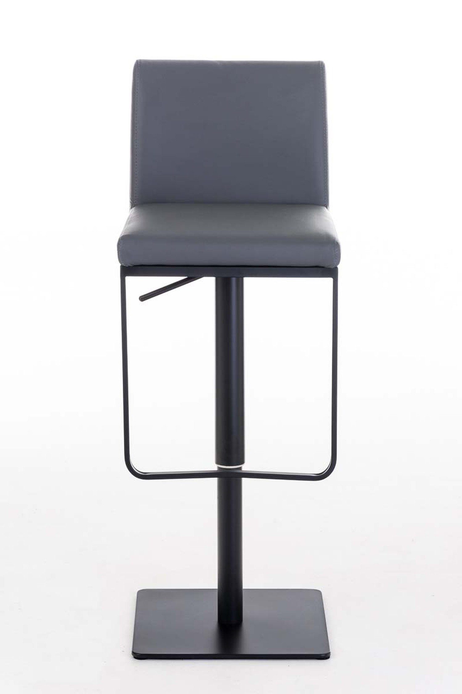 TPFLiving - Küche), höhenverstellbar Fußstütze - für Hocker matt Theke 360° (mit - Sitzfläche: Kunstleder & drehbar Barhocker schwarz - Panda Grau Metall