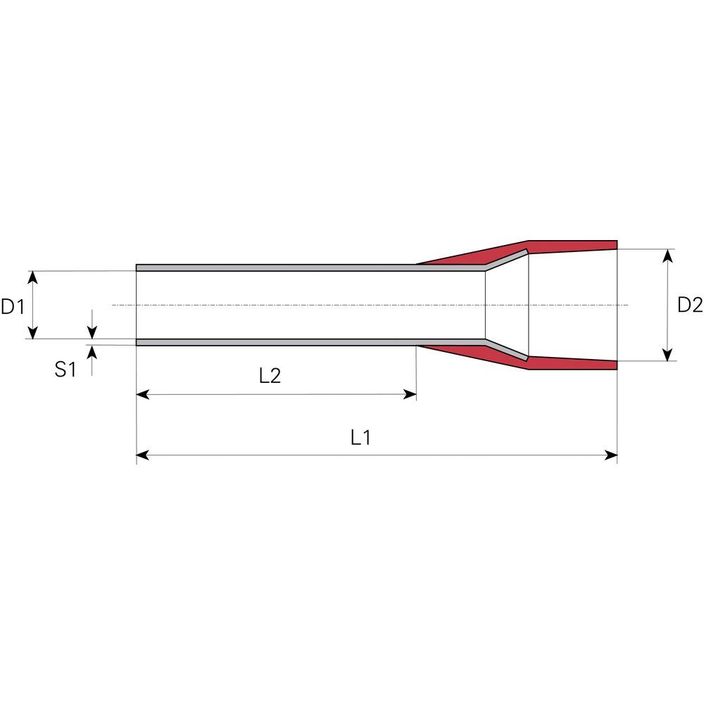Vogt Verbindungstechnik Aderendhülsen Vogt Verbindungstechnik 470308 Aderendhülse 1 mm² Teilisoliert Rot 100, 470308