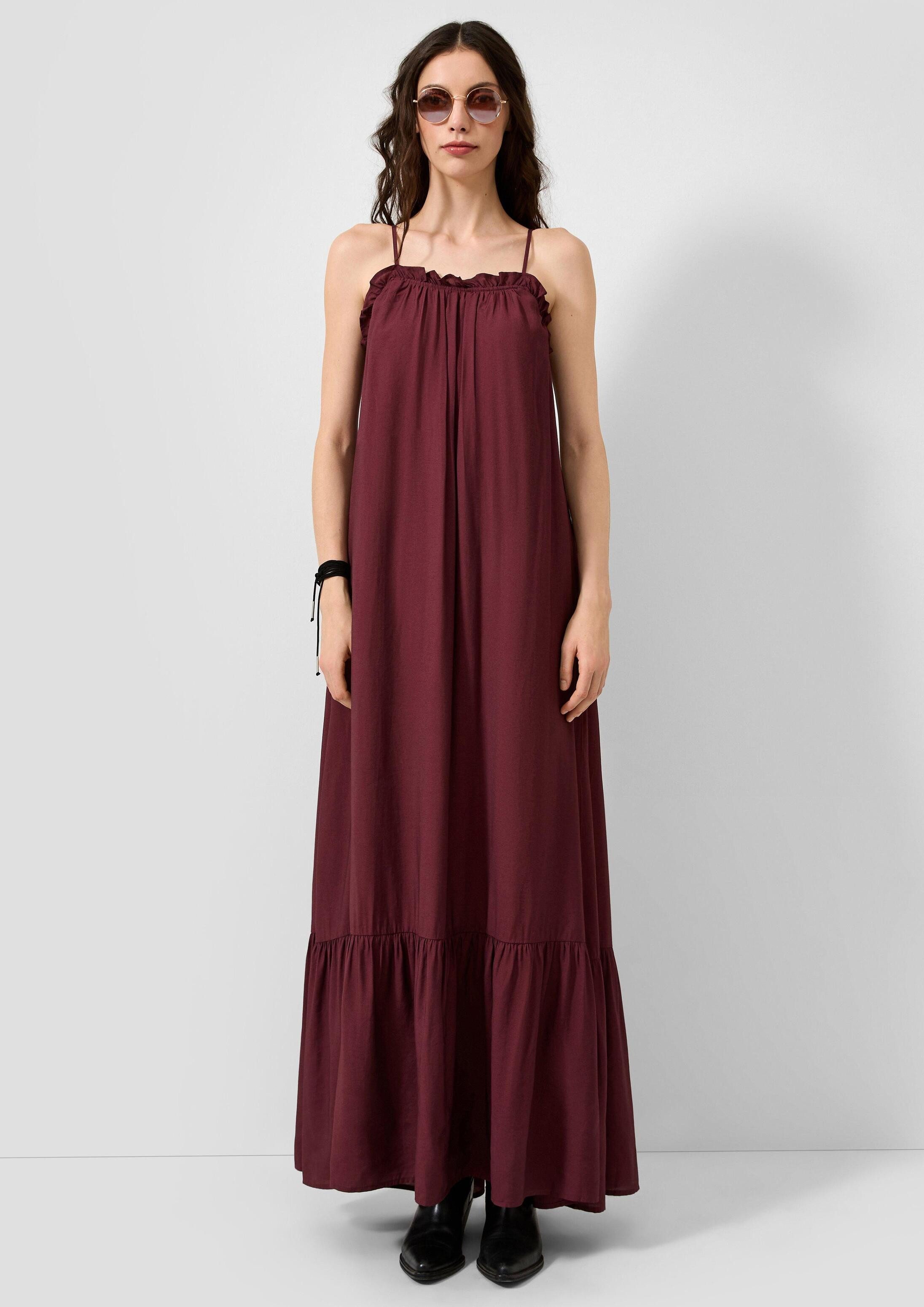 QS Maxikleid Kleid Langes Viskosemix-Kleid