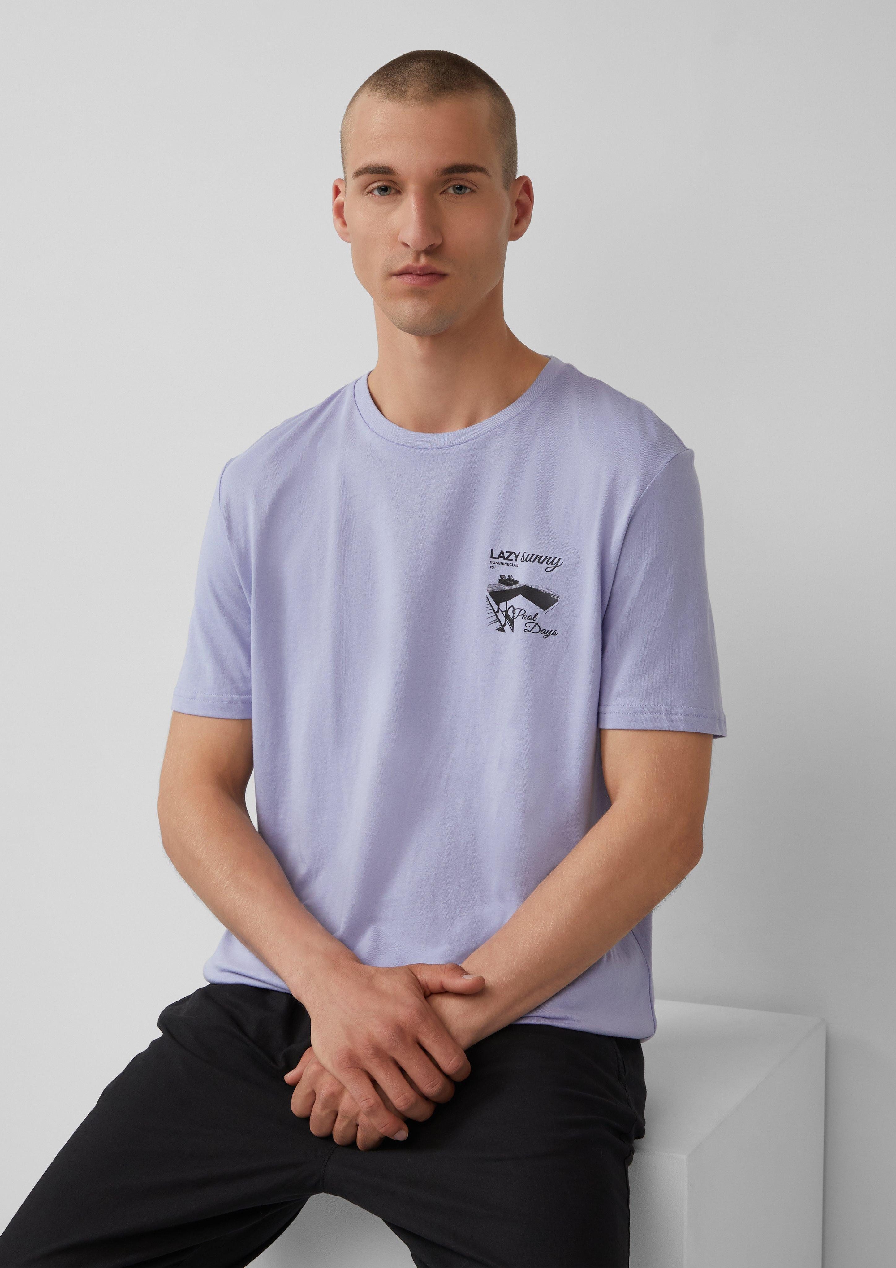 QS Kurzarmshirt T-Shirt mit kleinem Print günstig online kaufen