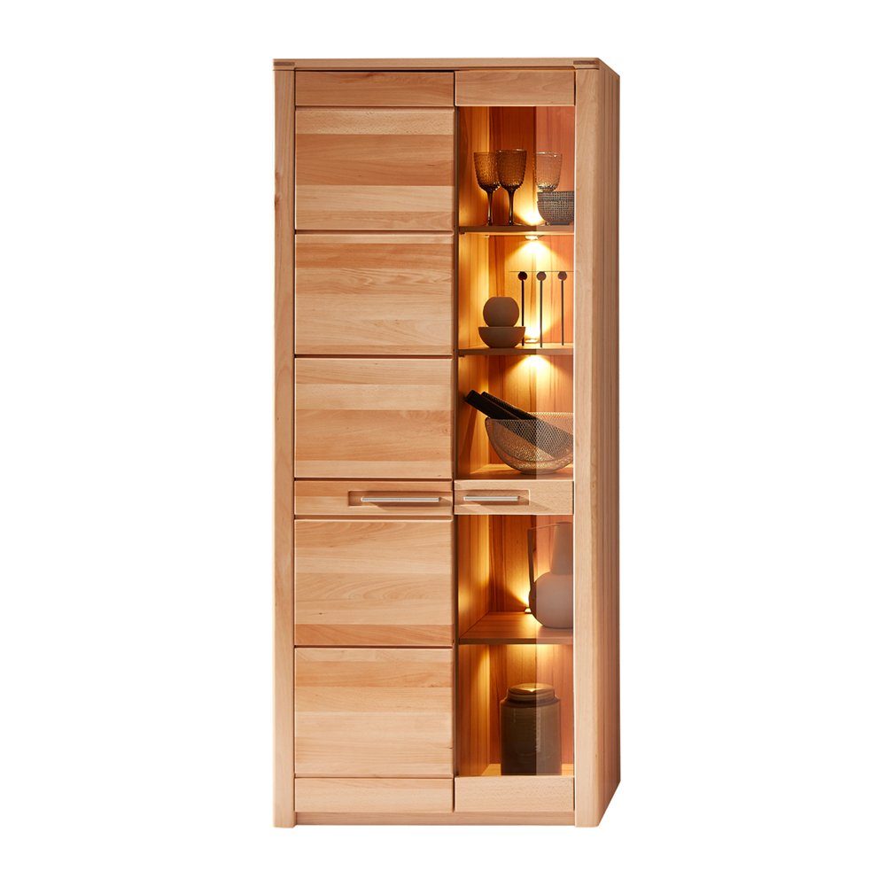 Lomadox Vitrine NEWTON-36 Front Kernbuche massiv, günstig online kaufen