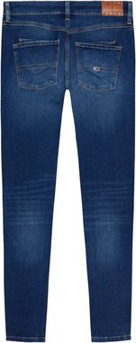 Tommy Jeans Skinny-fit-Jeans SCARLETT LW SKN ANK ZIP AH1239 mit Lederlogopatch