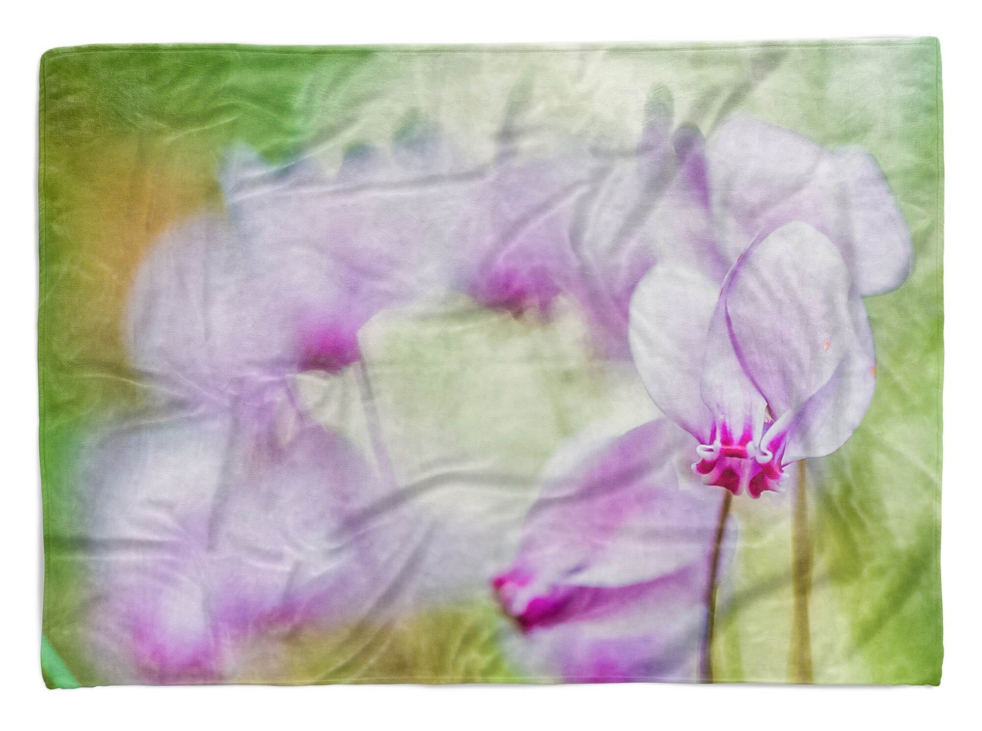 Sinus Art Handtücher Handtuch Strandhandtuch Blü, (1-St), mit Handtuch Orchidee Fotomotiv Kuscheldecke Saunatuch Baumwolle-Polyester-Mix Blume