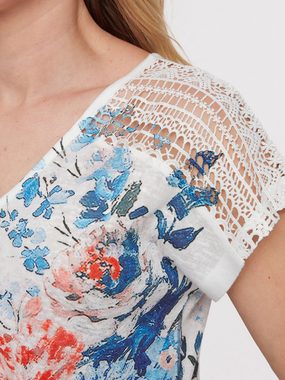Christian Materne 3/4-Arm-Shirt Druckbluse Körpernah mit edlem Blütentraum