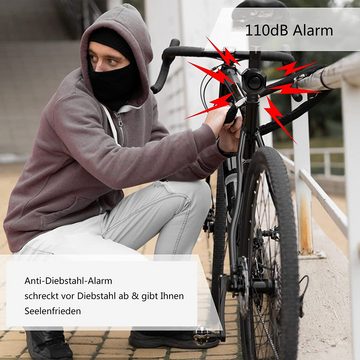 GelldG USB Wiederaufladbare Fahrrad Alarmanlage 110dB Diebstahlsicherung Fahrrad-Alarmanlage