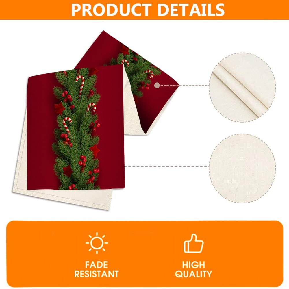 CLTYQ Tischläufer Tischläufer Weihnachtlicher Leinen Tischläufer,Roter günstig online kaufen