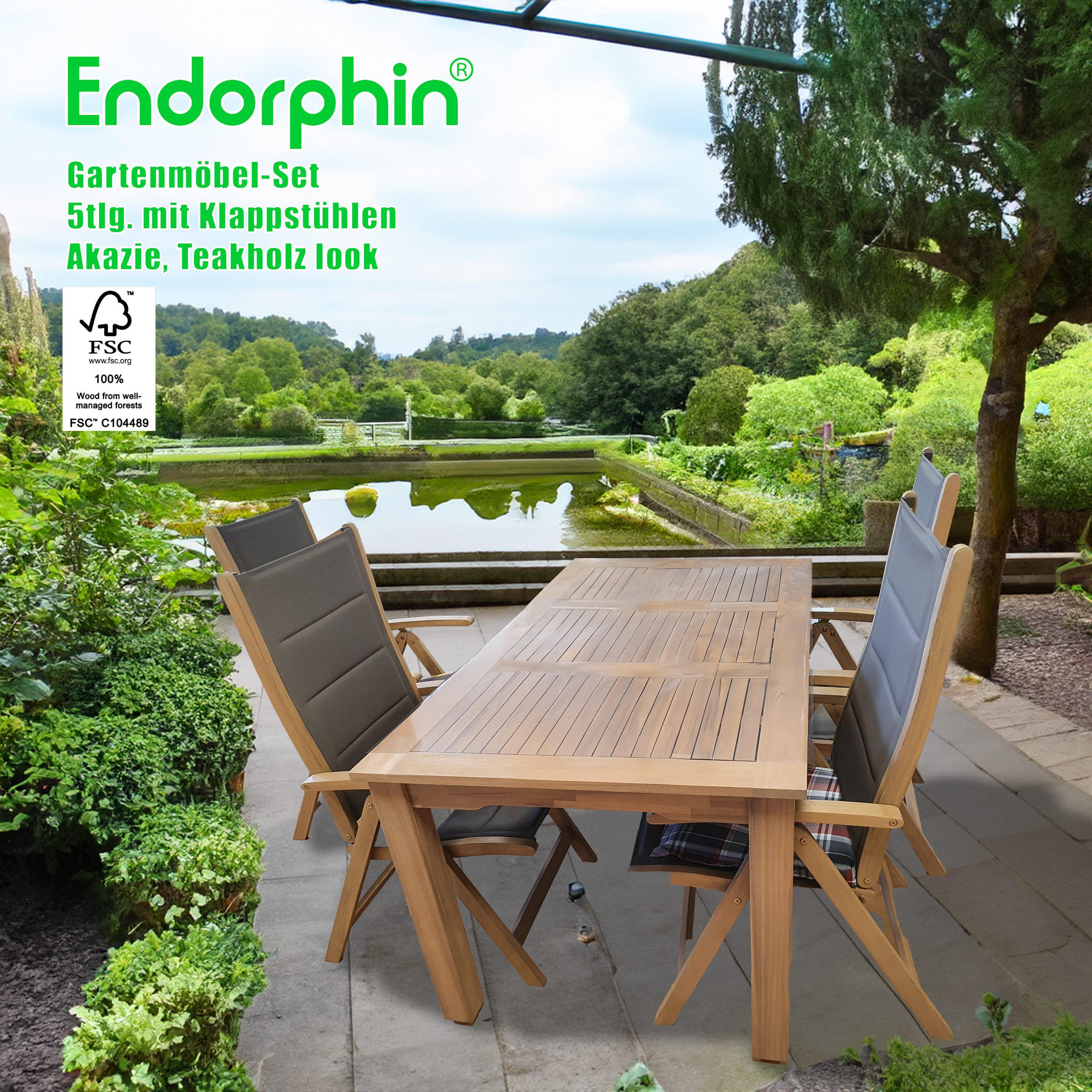 Endorphin Garten-Essgruppe GARTENSET aus Akazienholz im günstig online kaufen