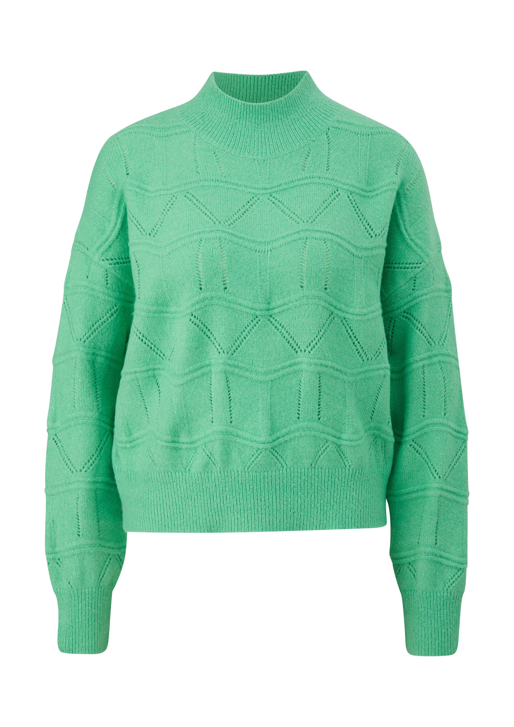 QS Longpullover Strickpullover Strickpullover mit Ajourmuster günstig online kaufen