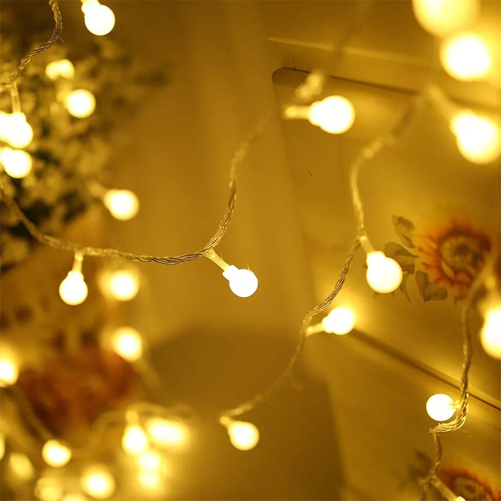 8 Deko Lichtmodi Kugel 10m Lichterkette Weihnachten 100LED LED-Lichterkette Party DAYUT