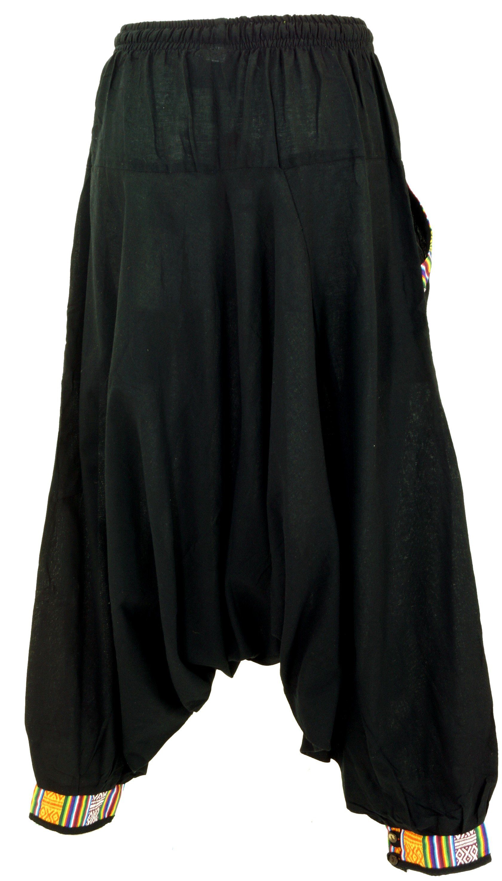 Guru-Shop Relaxhose Pluderhose, Nepali Aladinhose schwarz - Bekleidung alternative Style, Ethno