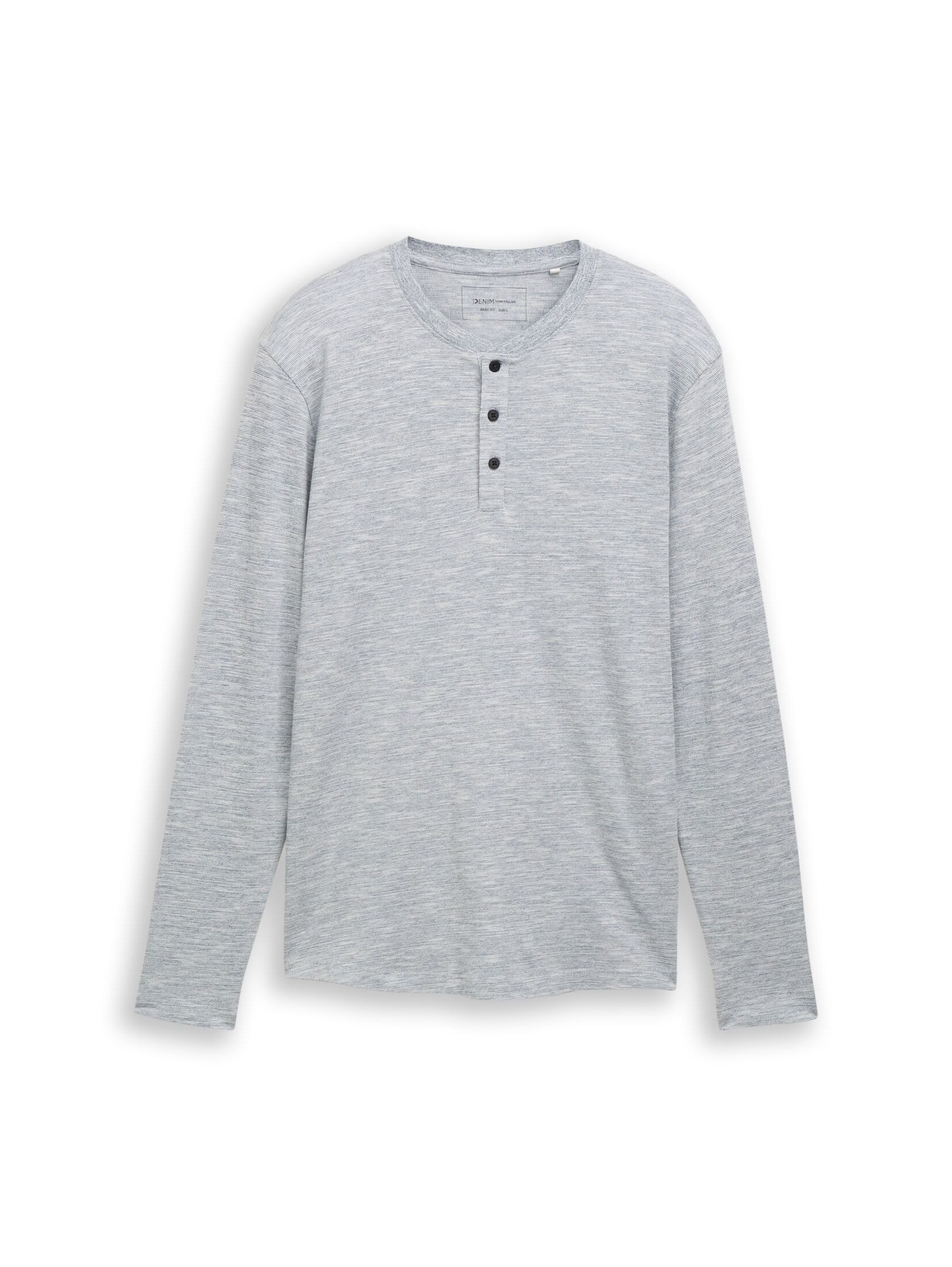 TOM TAILOR Denim Langarmshirt T-Shirt Henley Langarmshirt in Melange-Optik günstig online kaufen