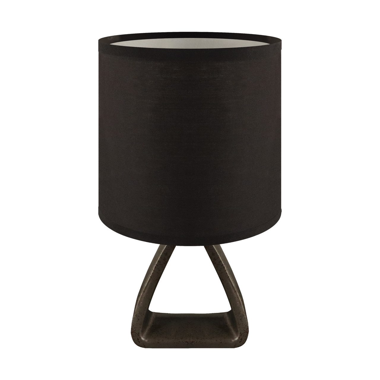 Licht-Erlebnisse Tischleuchte MINOS, ohne Leuchtmittel, Stoff Keramik E14 27 cm Schwarz rund Modern Keramiklampe
