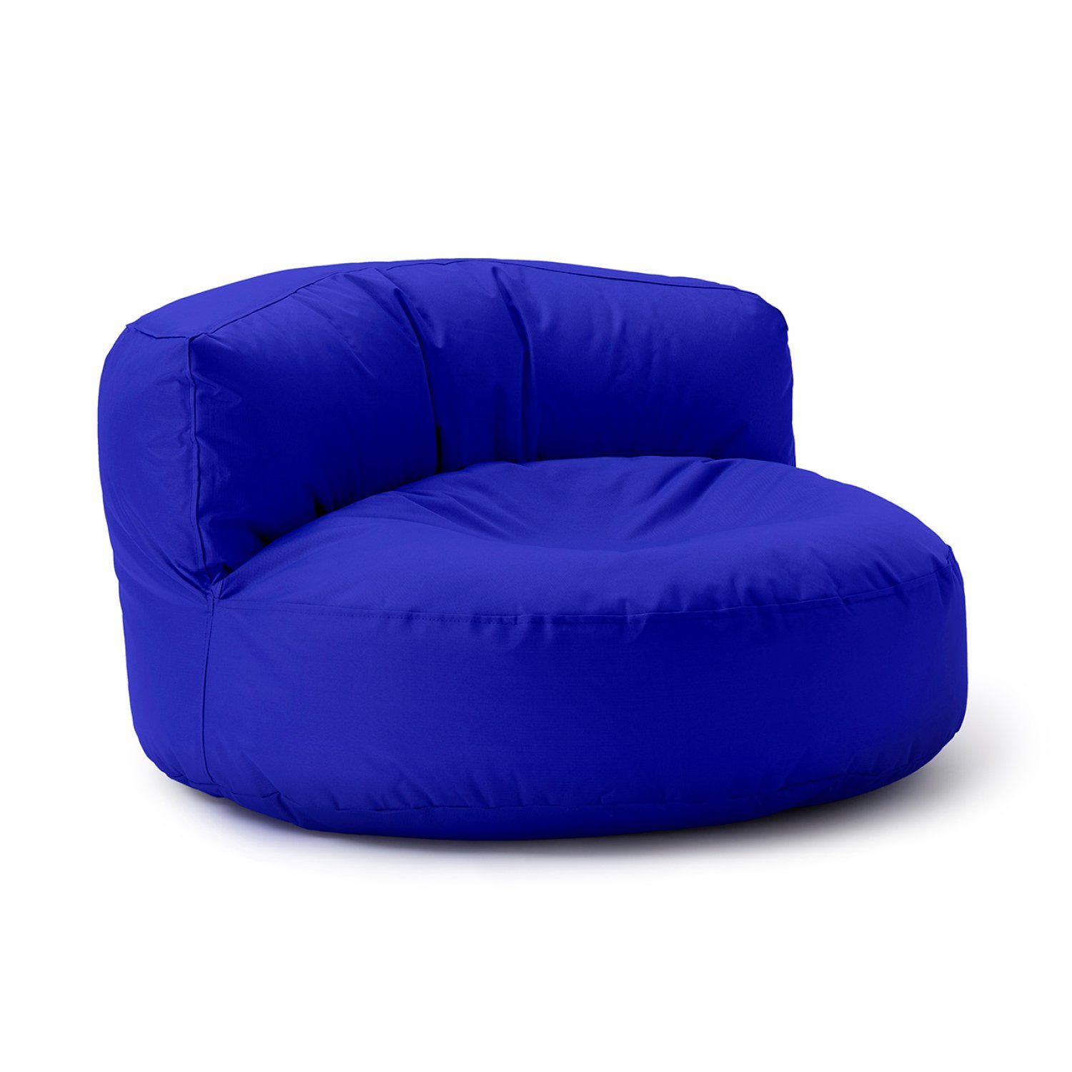 Lumaland Sitzsack Round Sofa Sitzkissen Bean Bag Couch Lounge, inkl. Rückenlehne In-& Outdoor 90x90x50cm royalblau