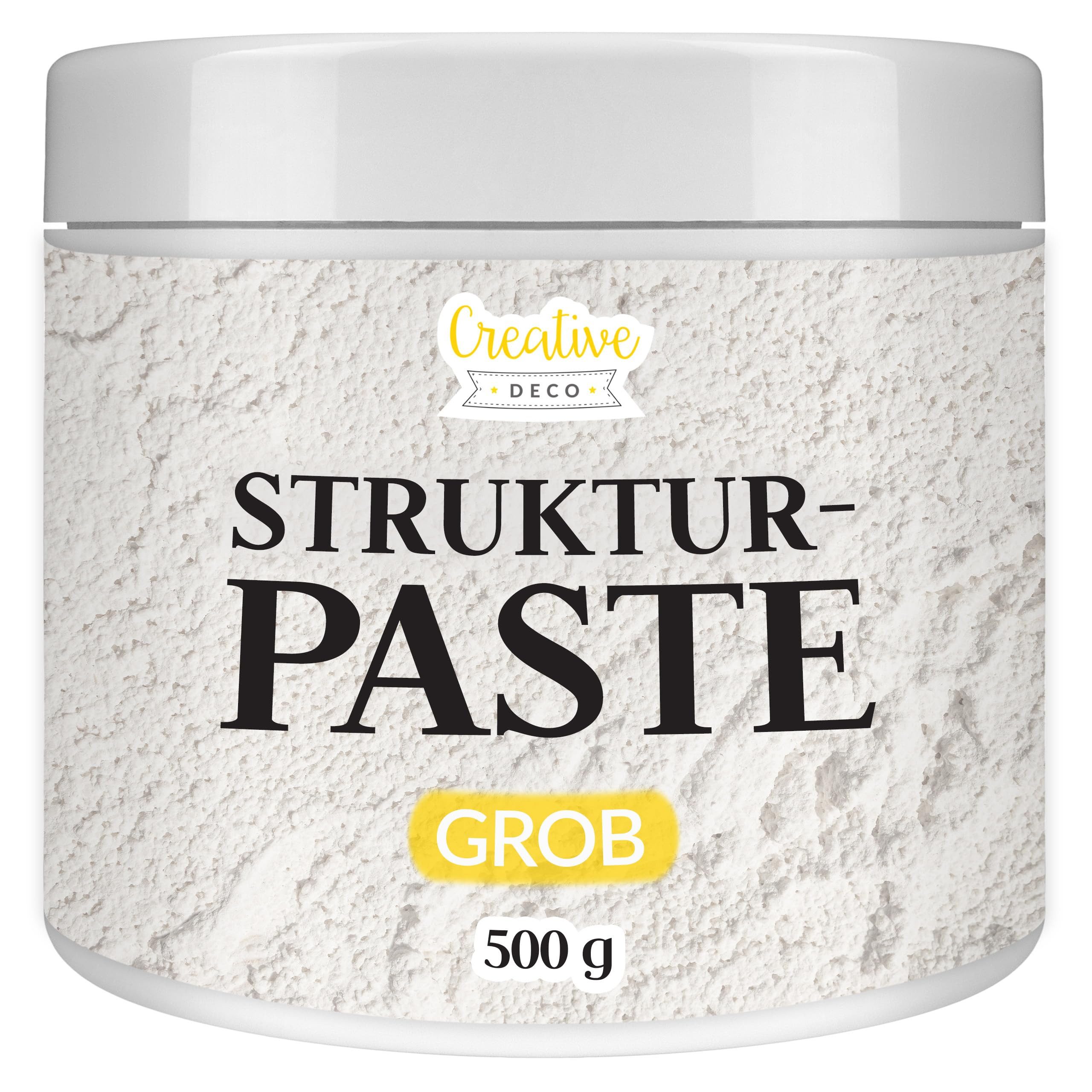 Creative Deco Malpaste Weiße Strukturpaste für Acrylmalerei 0,5 kg