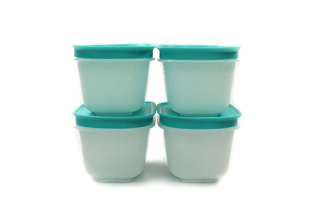 TUPPERWARE Frischhaltedose Gefrier Behälter 170 ml weiß minze (4)
