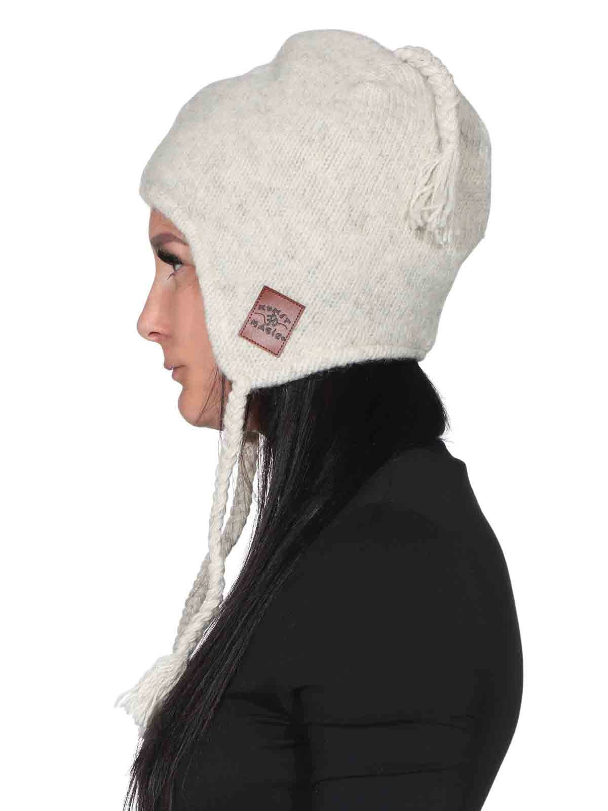 KUNST UND MAGIE Bommelmütze Strickmütze Zipfelmütze Wollmütze Ohrenklappen günstig online kaufen