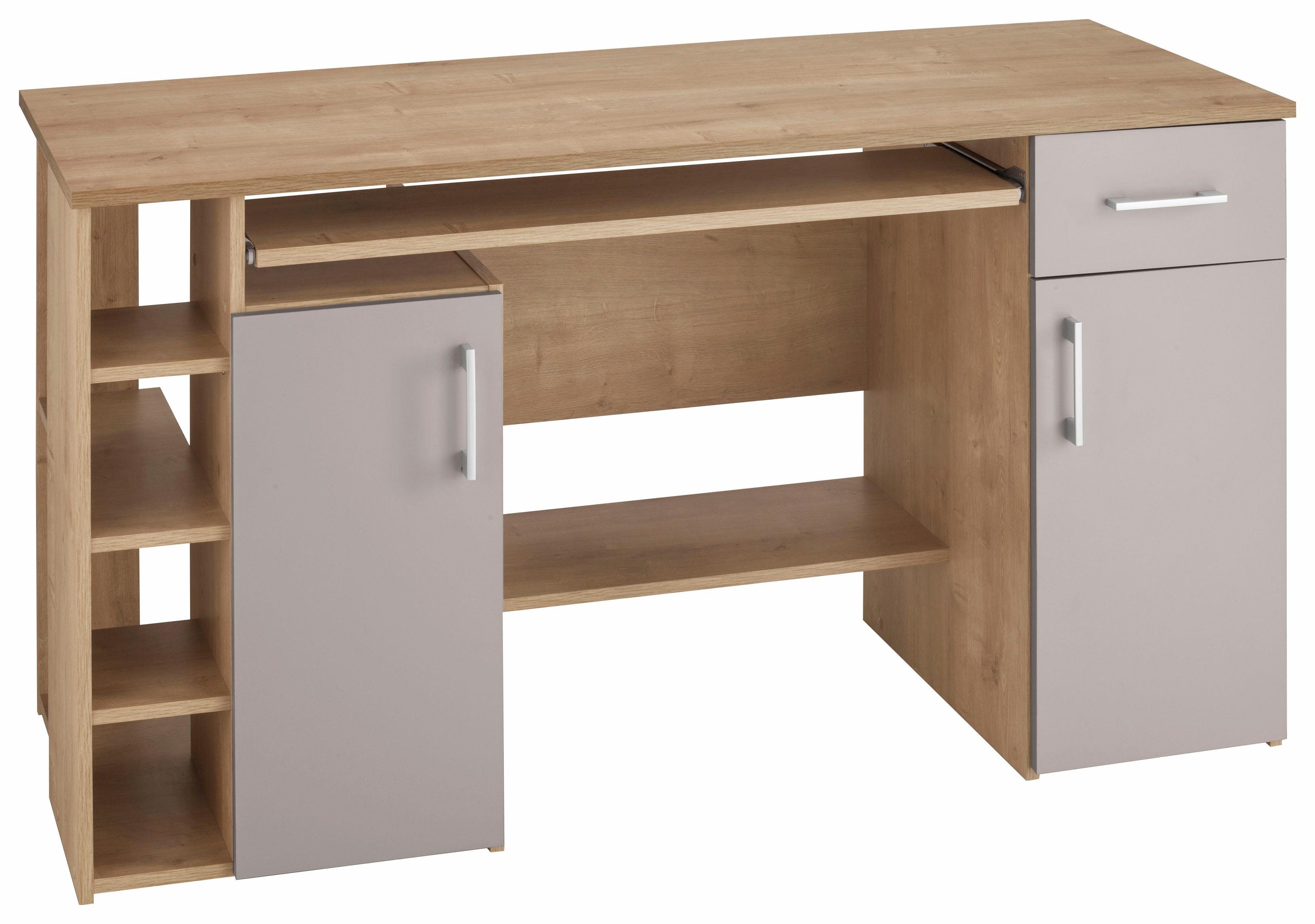 VOGL Möbelfabrik Schreibtisch Tim mit seitlich offenen Fächern & Tastaturauszug, Druckerablage, 1 Schublade, Breite 138 cm, Made in Germany – Bild 2 von 5
