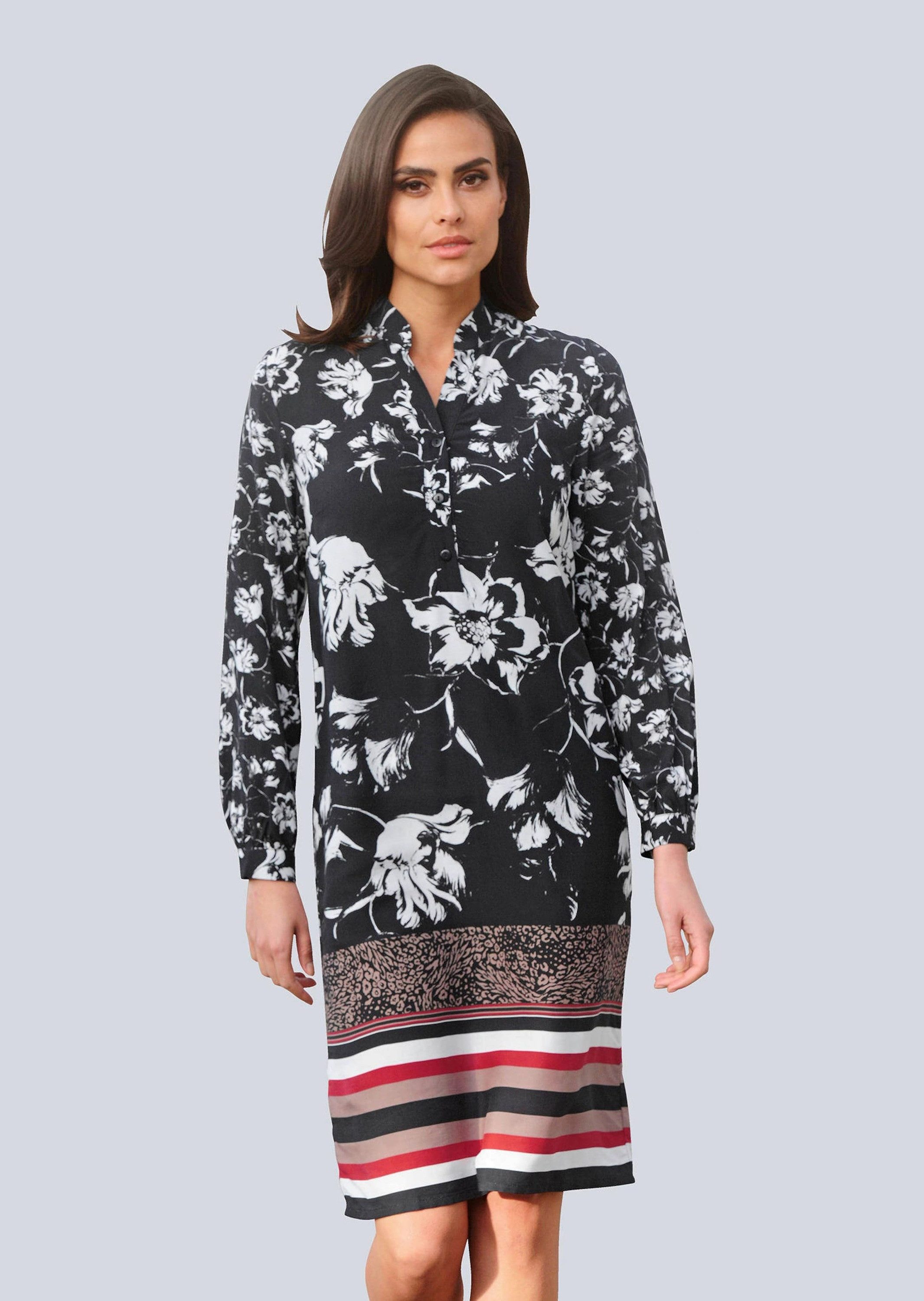 Druckkleid Kleid mit floralem Dessin