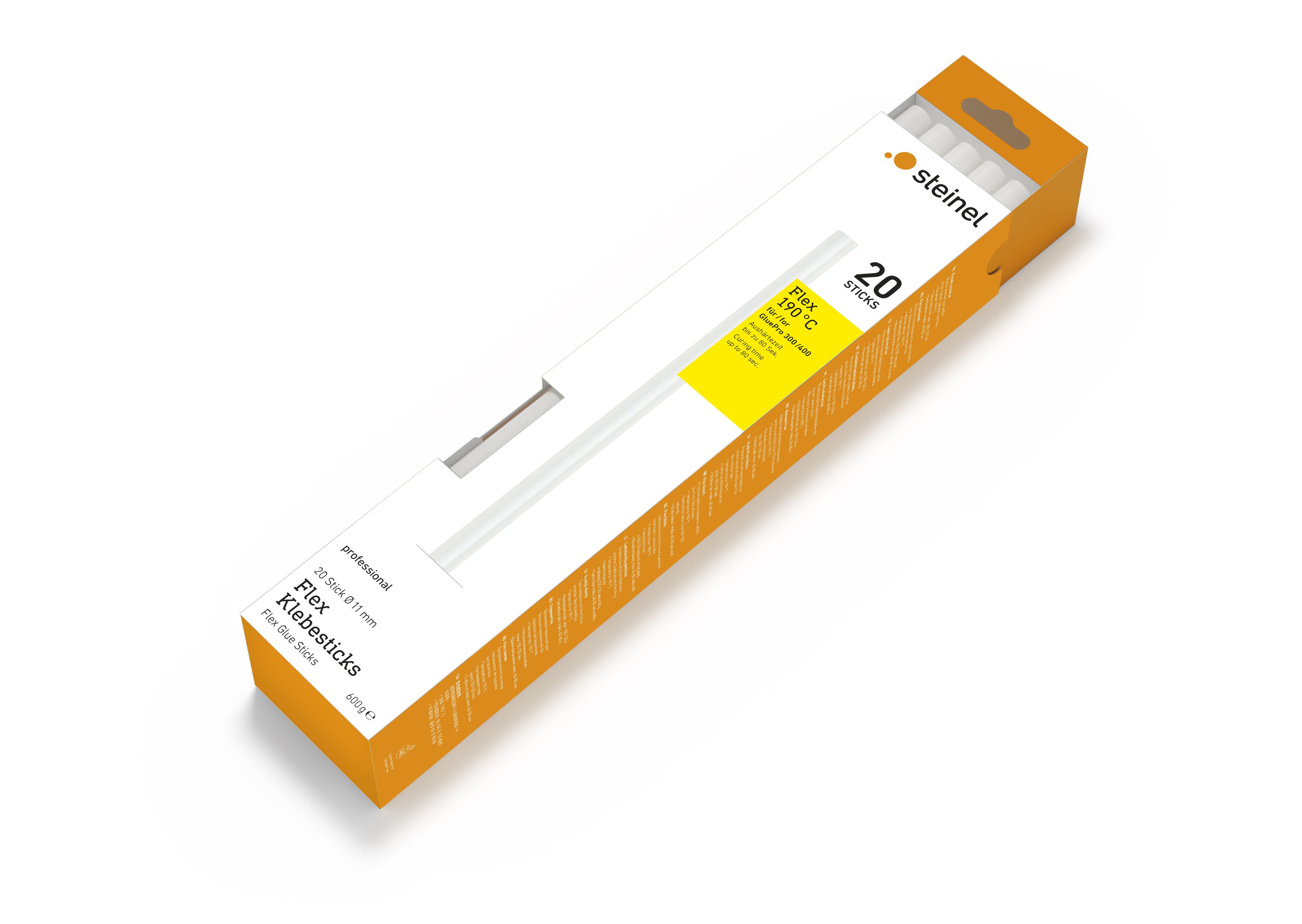 steinel Klebesticks Flex, Ø11 mm, 20x Heißklebe-Patronen, lange Verarbeitungszeit