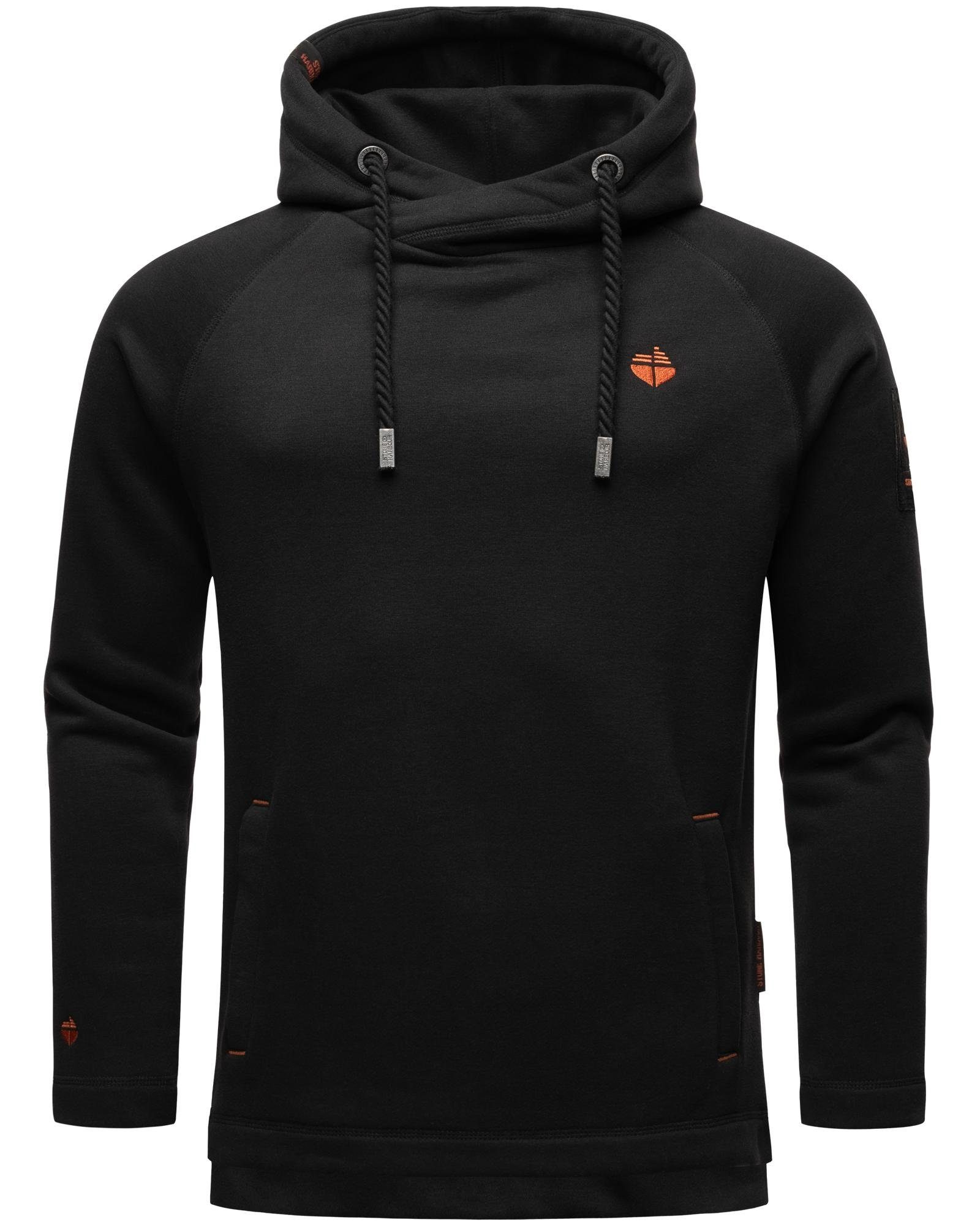 Caspian Kordeln Sportlicher schwarz mit Stone Harbour Sailor Hoodie großen Kapuzenpullover