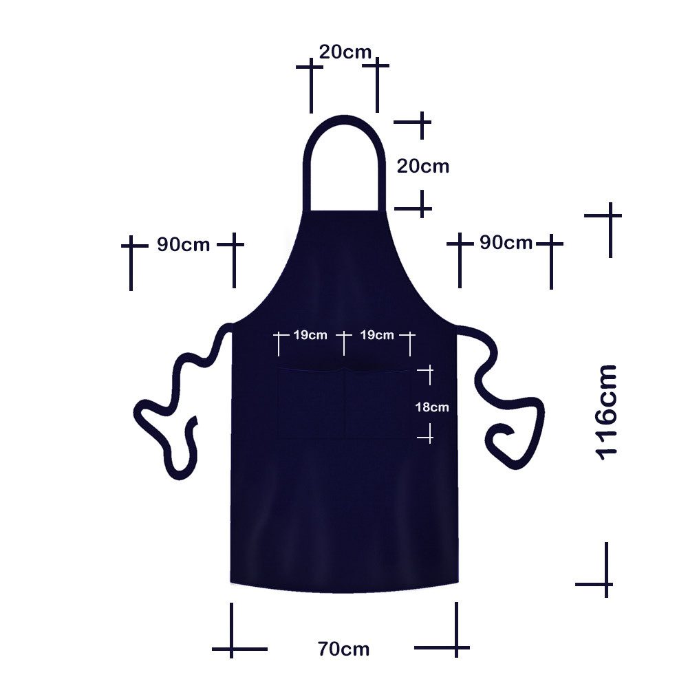 TE-Trend Grillschürze Kochschürze Schürze Küchenschürze 116cm Dunkelblau, ( günstig online kaufen